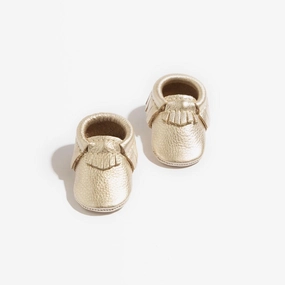 Anti Bacterial Newborn Platinum Moccasin Baby Shoe