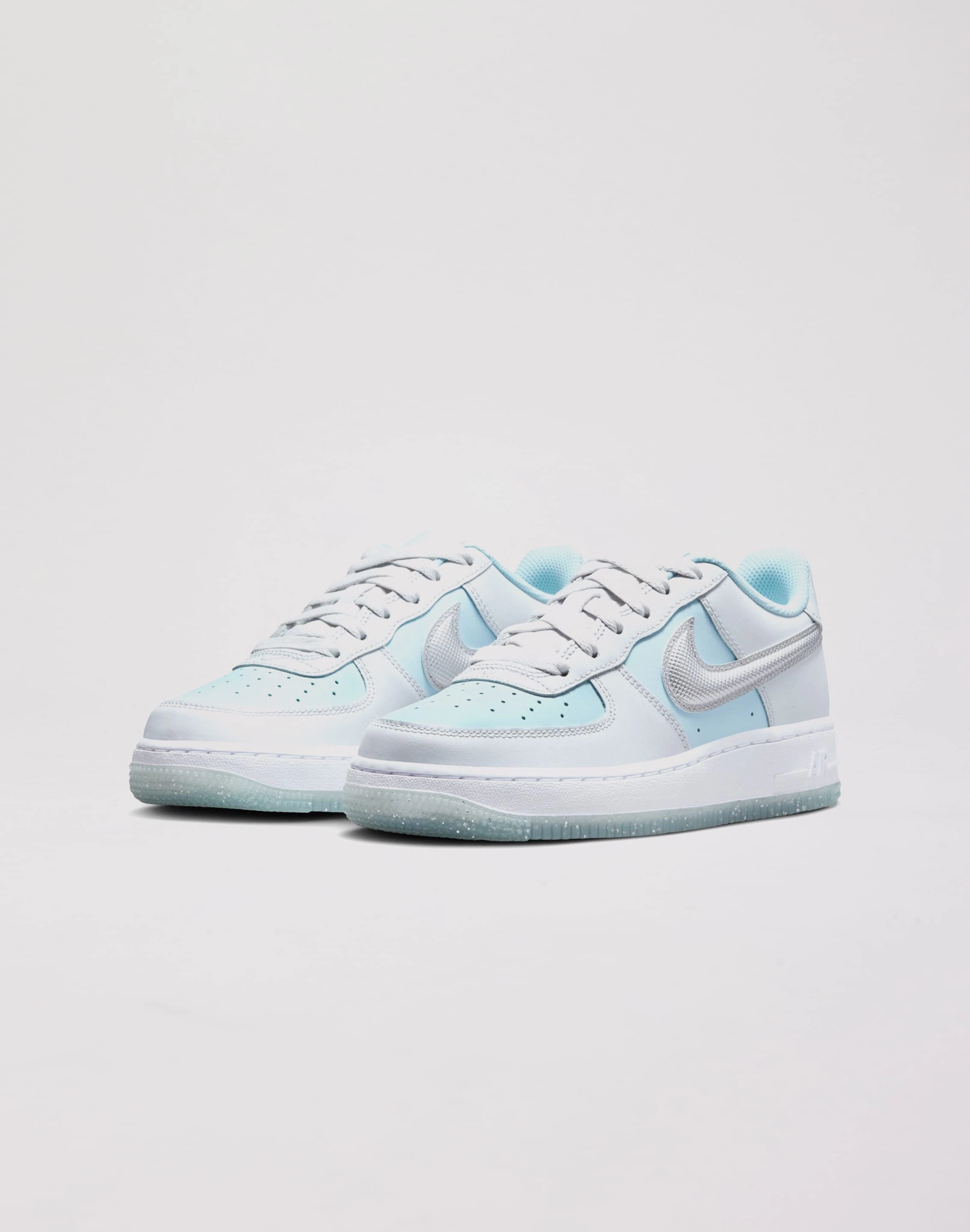 Comfort Fit Easy On Off Mechanism Nike Air Force 1 Preschool Girls' "Pure Platinum/Mtlc Silver"