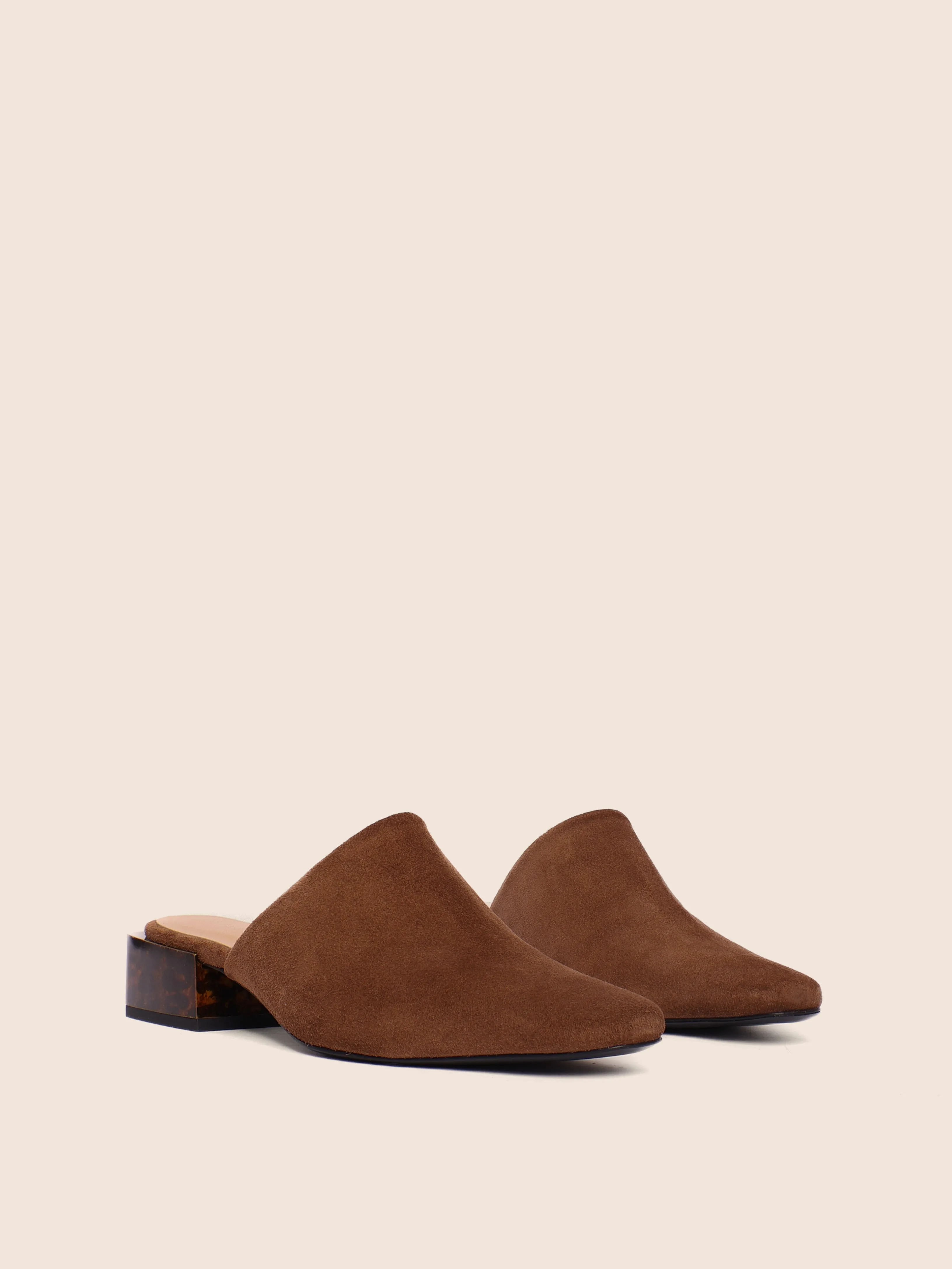 Navio Tan Suede Mule Height Elevation