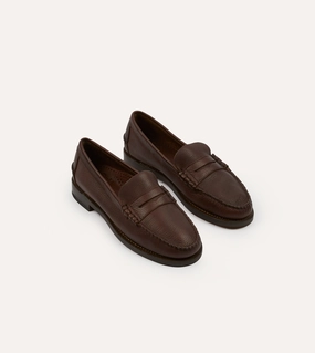 Drake's by Sebago Citysides Dan Bison Leather Loafer Bold Sprint Horsebit Detail