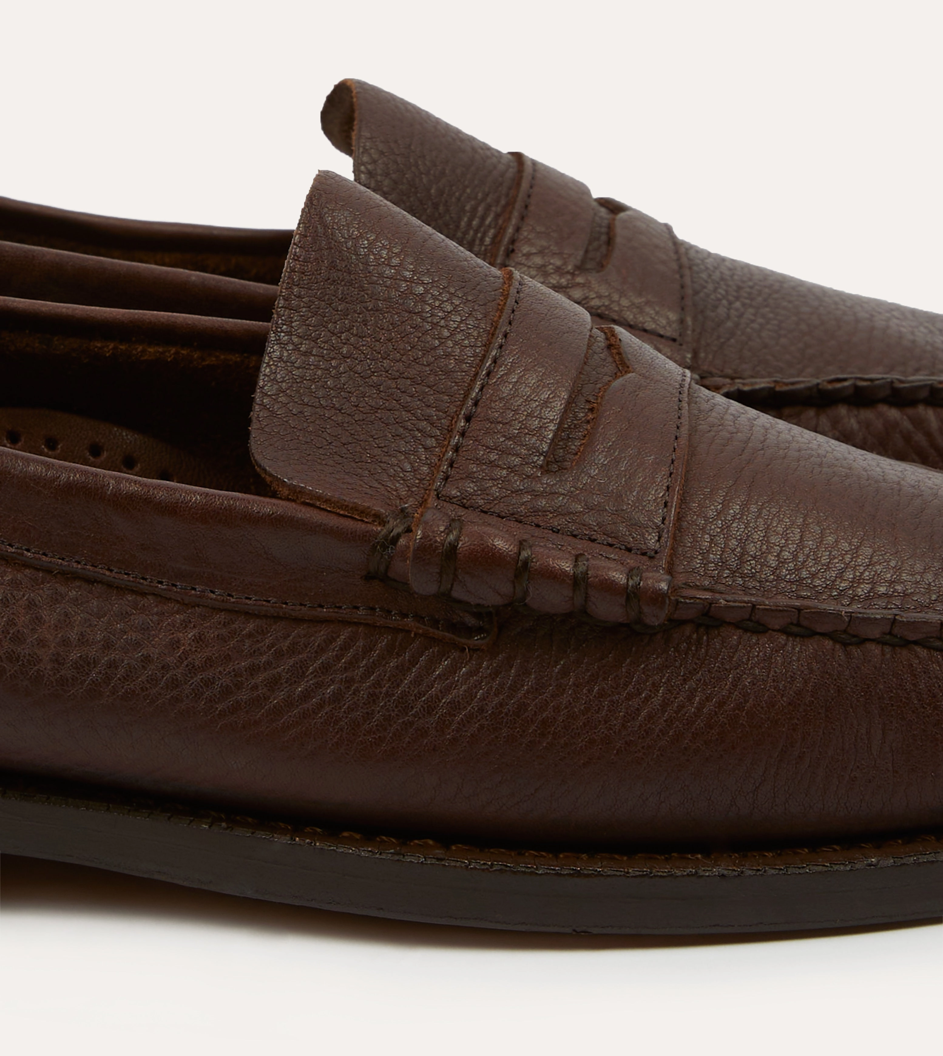 Drake's by Sebago Citysides Dan Bison Leather Loafer Woven Leather