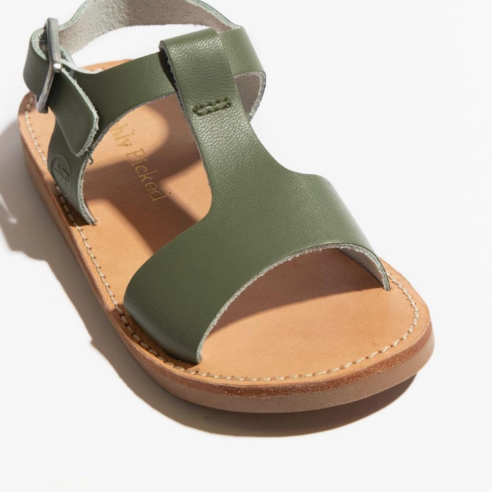 Olive Malibu Sandal High Rebound Foam Water Resistant Material