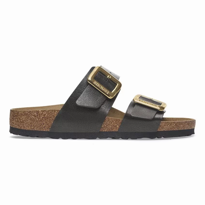 Birkenstock Women's Sydney Cushion Buckle Sandal - Graceful Licorice Classic Lifestyle Sandals Easy To Clean