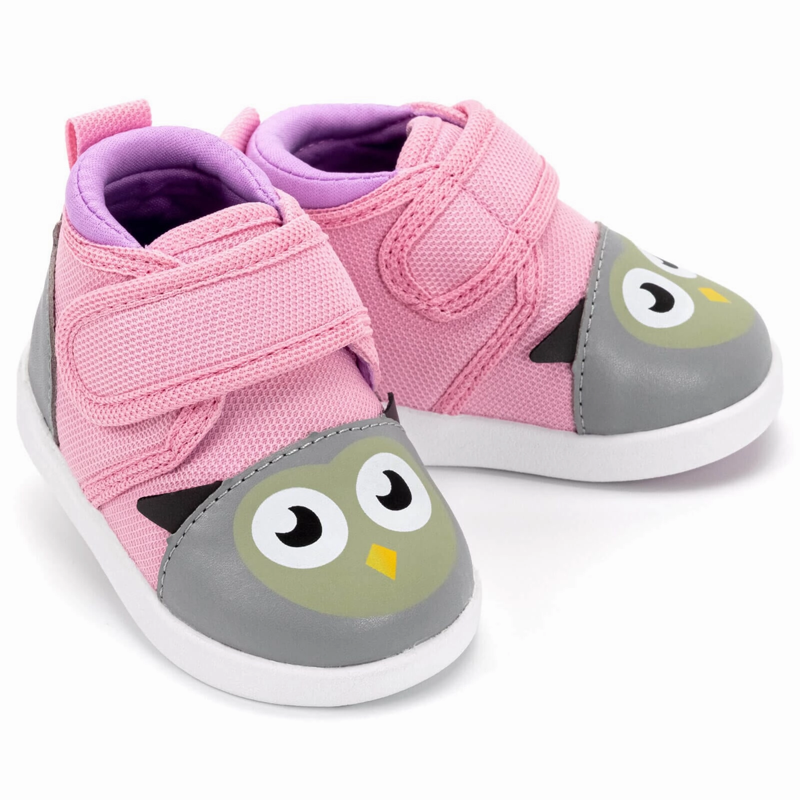 Owl Squeaky Toddler Shoes | Pink Reinforced Heel Stabilizer