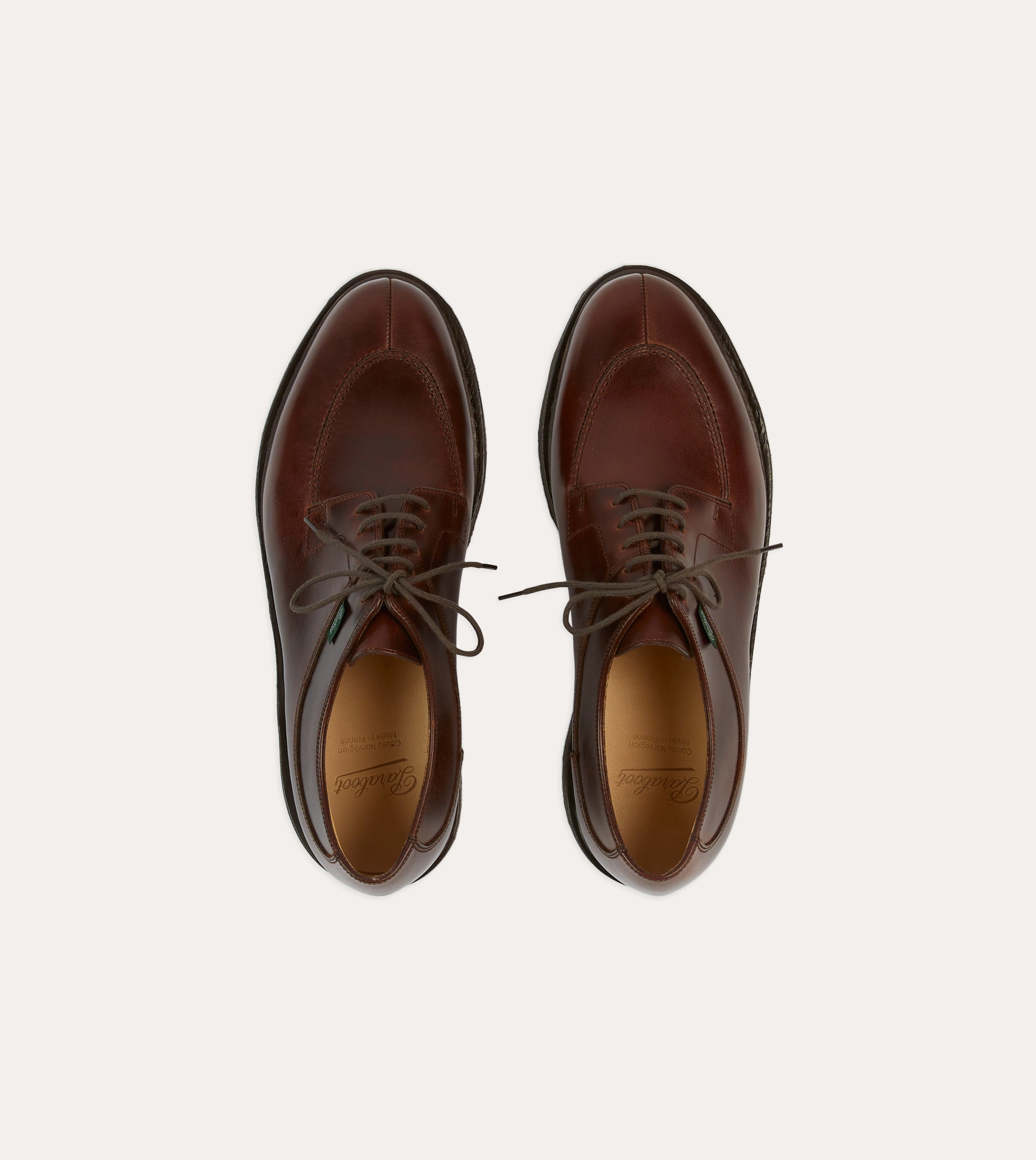 Paraboot Avignon Brown Leather Derby Shoe day use