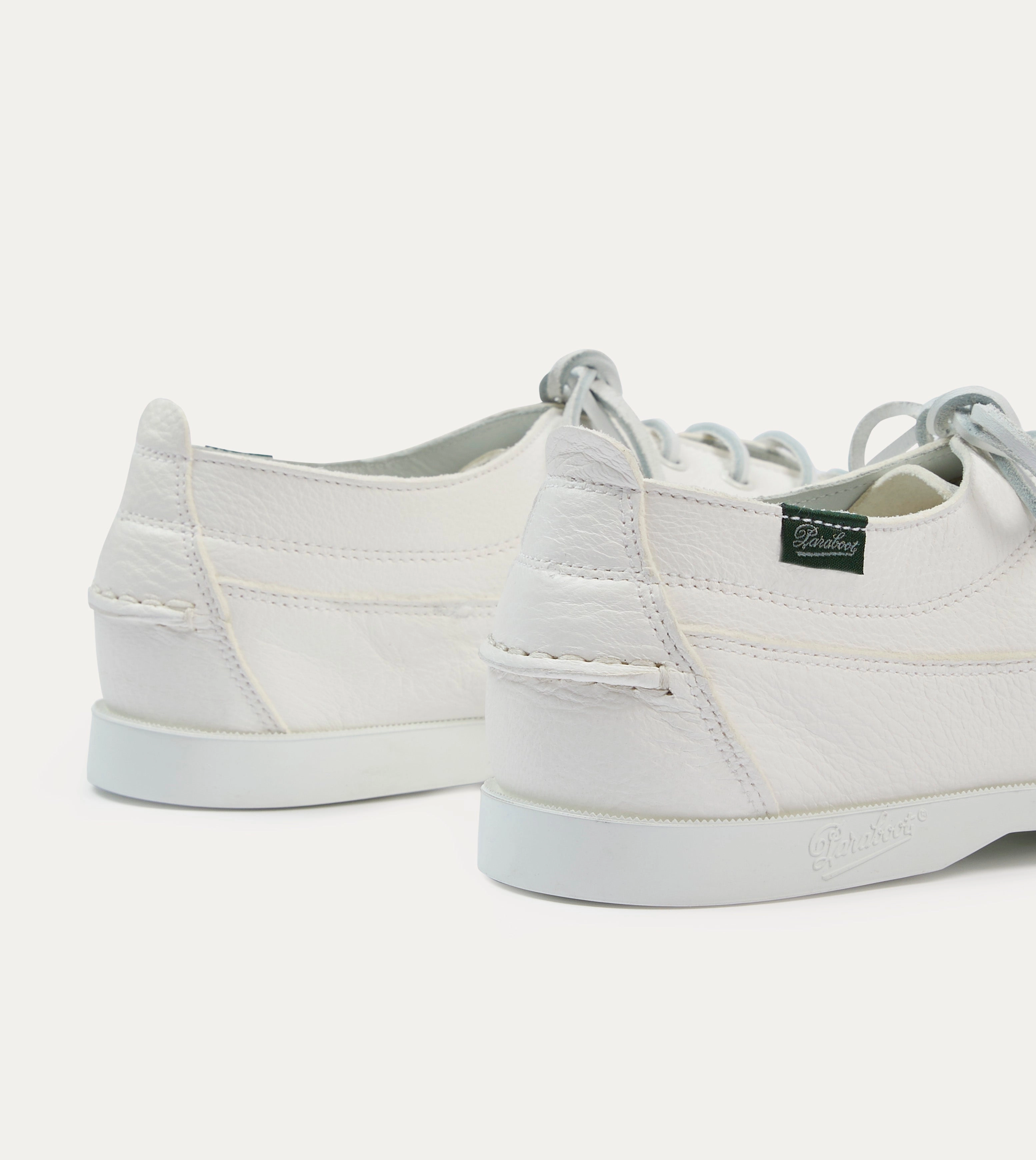 Weekend Casual Paraboot Malibu Blanc Deer Leather Boat Shoe