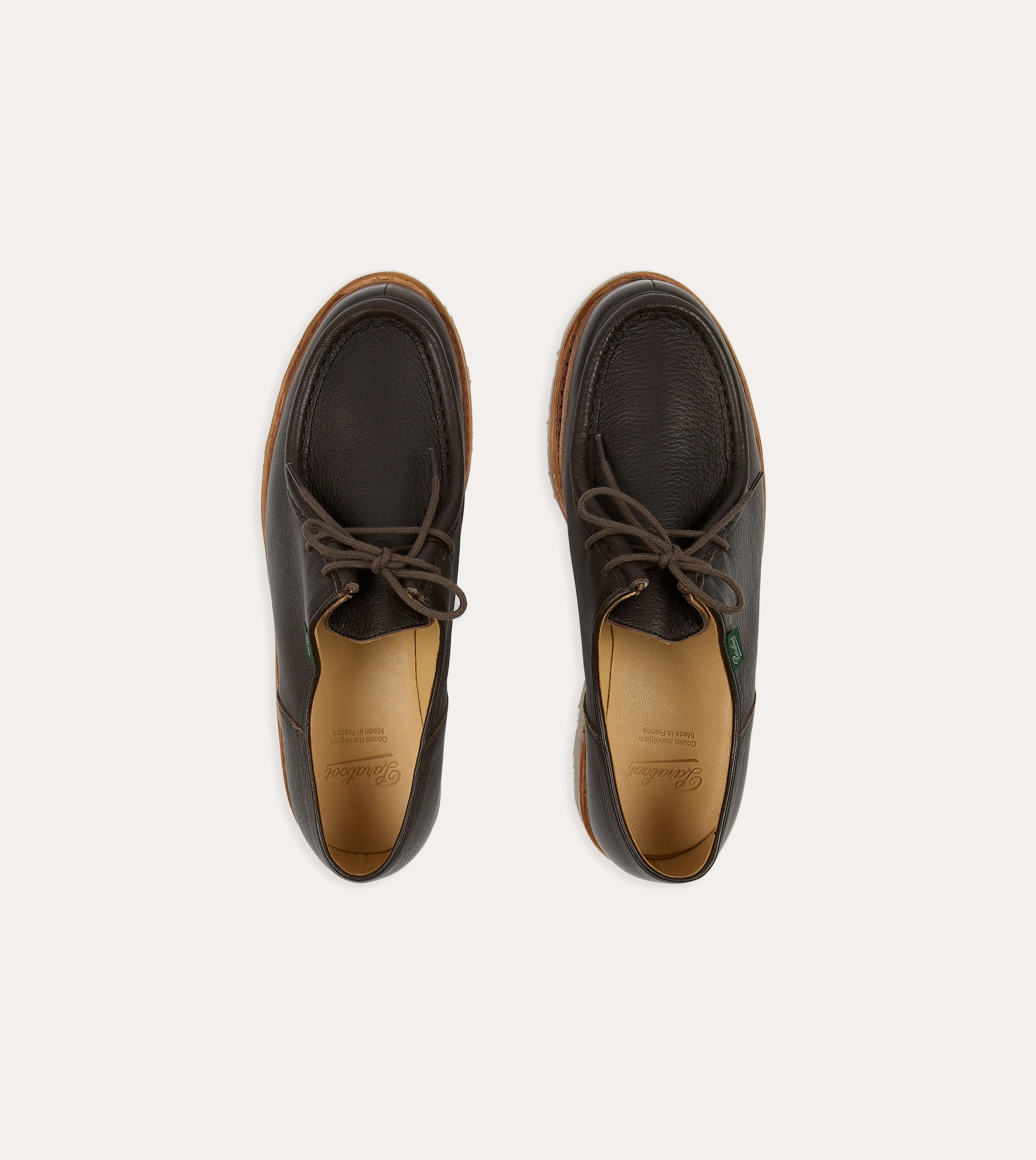 Angel Glow Paraboot Michael Marron Deer Leather Derby Shoe