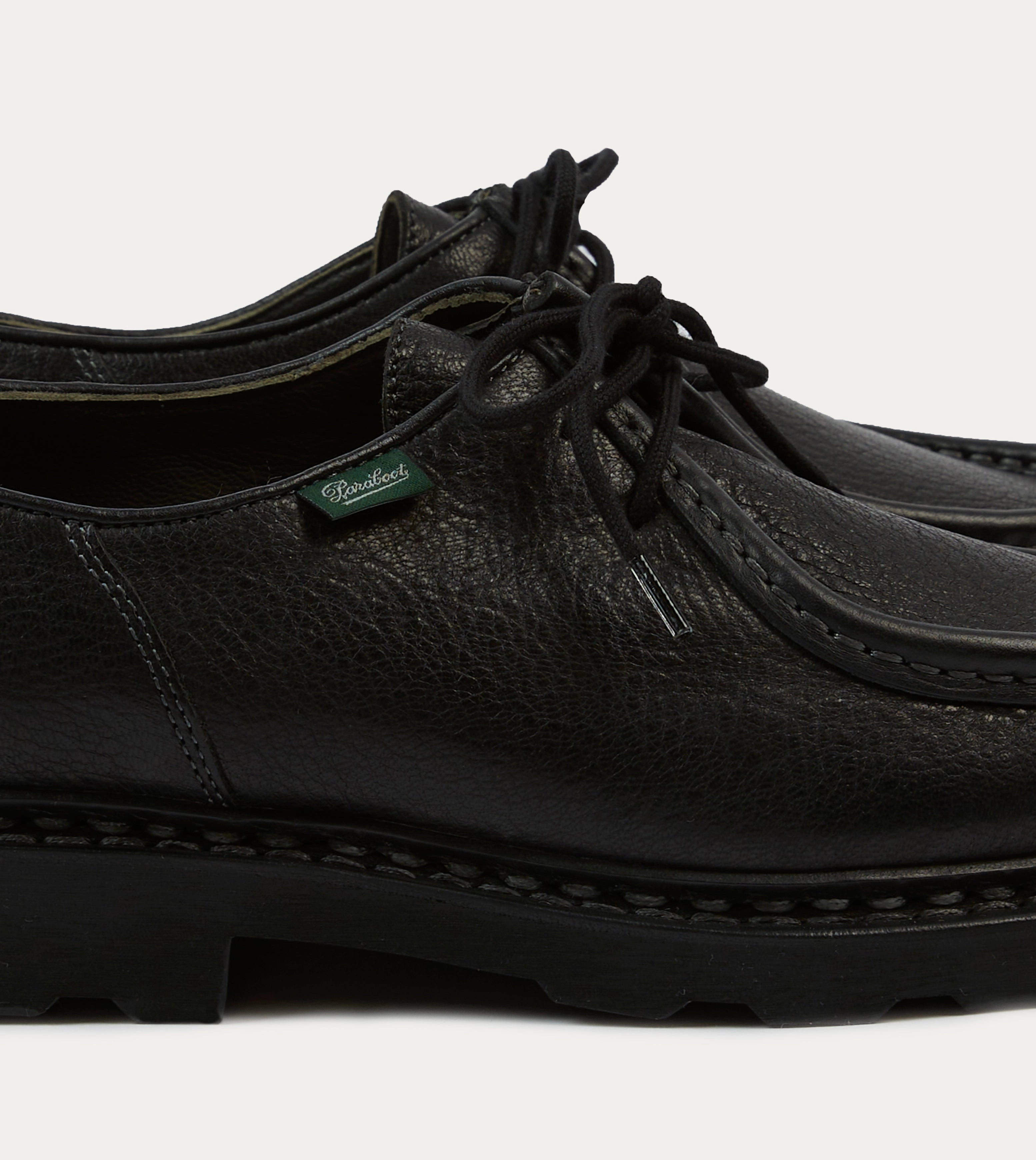 Moisture Management Technology Modern Paraboot Michael Noir Deer Leather Derby Shoe