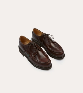 Round Tip Paraboot Villandry Brown Calf Leather Derby Shoe