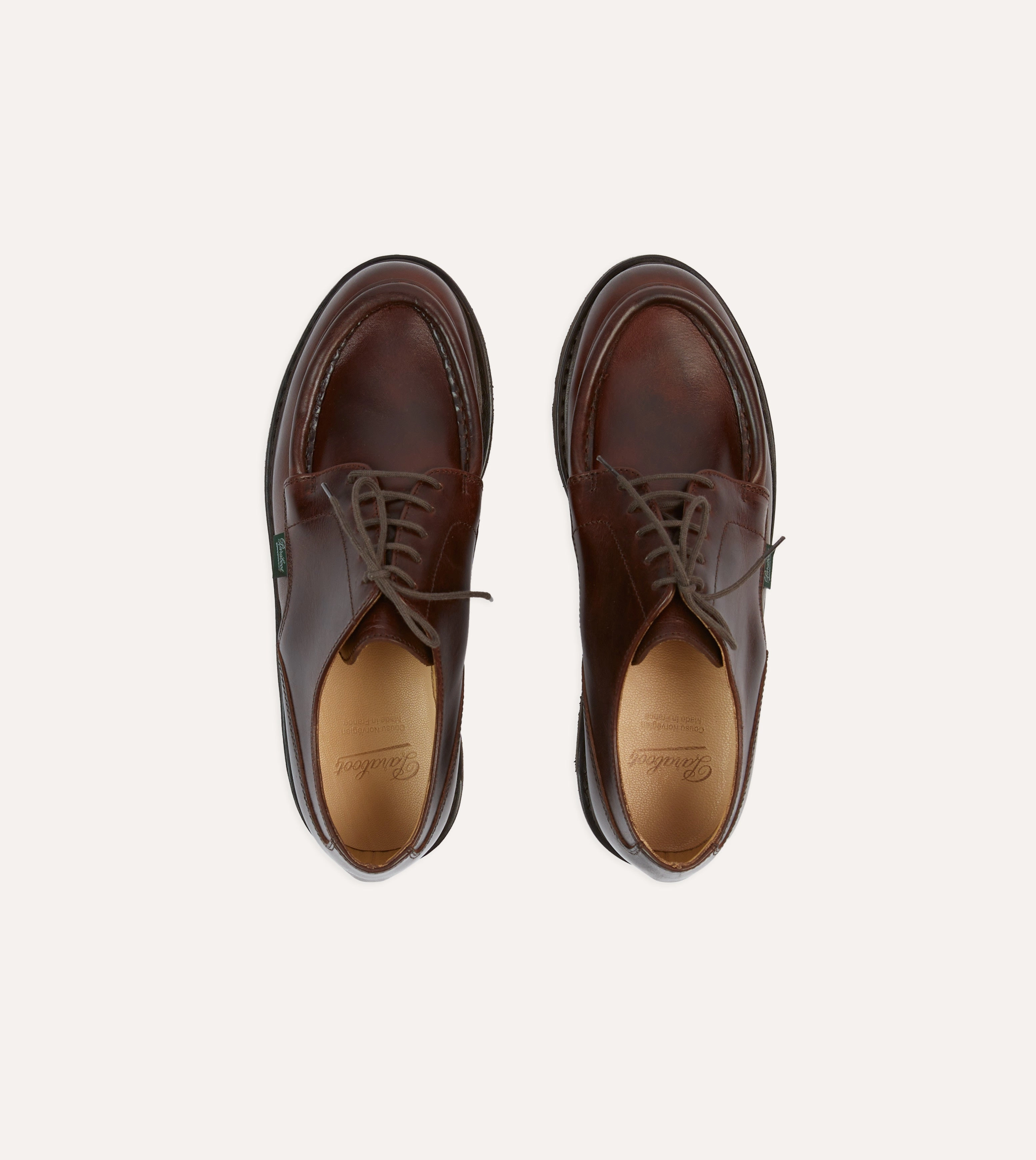 Paraboot Villandry Brown Calf Leather Derby Shoe Retro Core