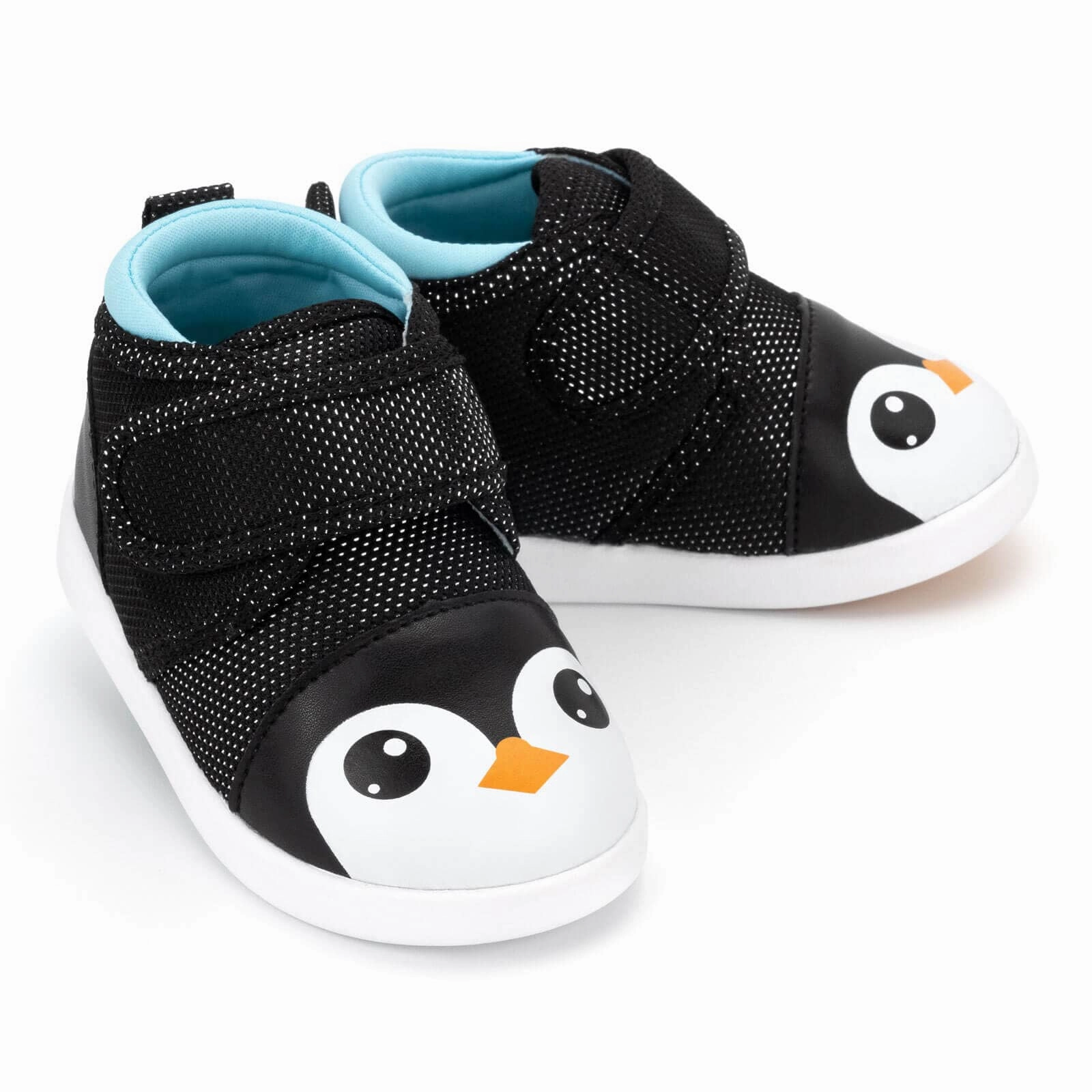 Penguin Squeaky Toddler Shoes | Sparkly Black Comfort Curve