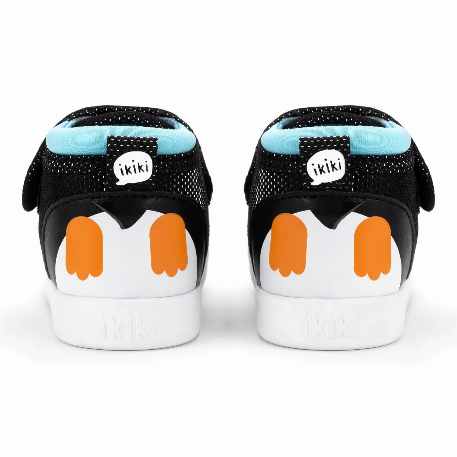 Penguin Squeaky Toddler Shoes | Sparkly Black Vertical Compression Zones