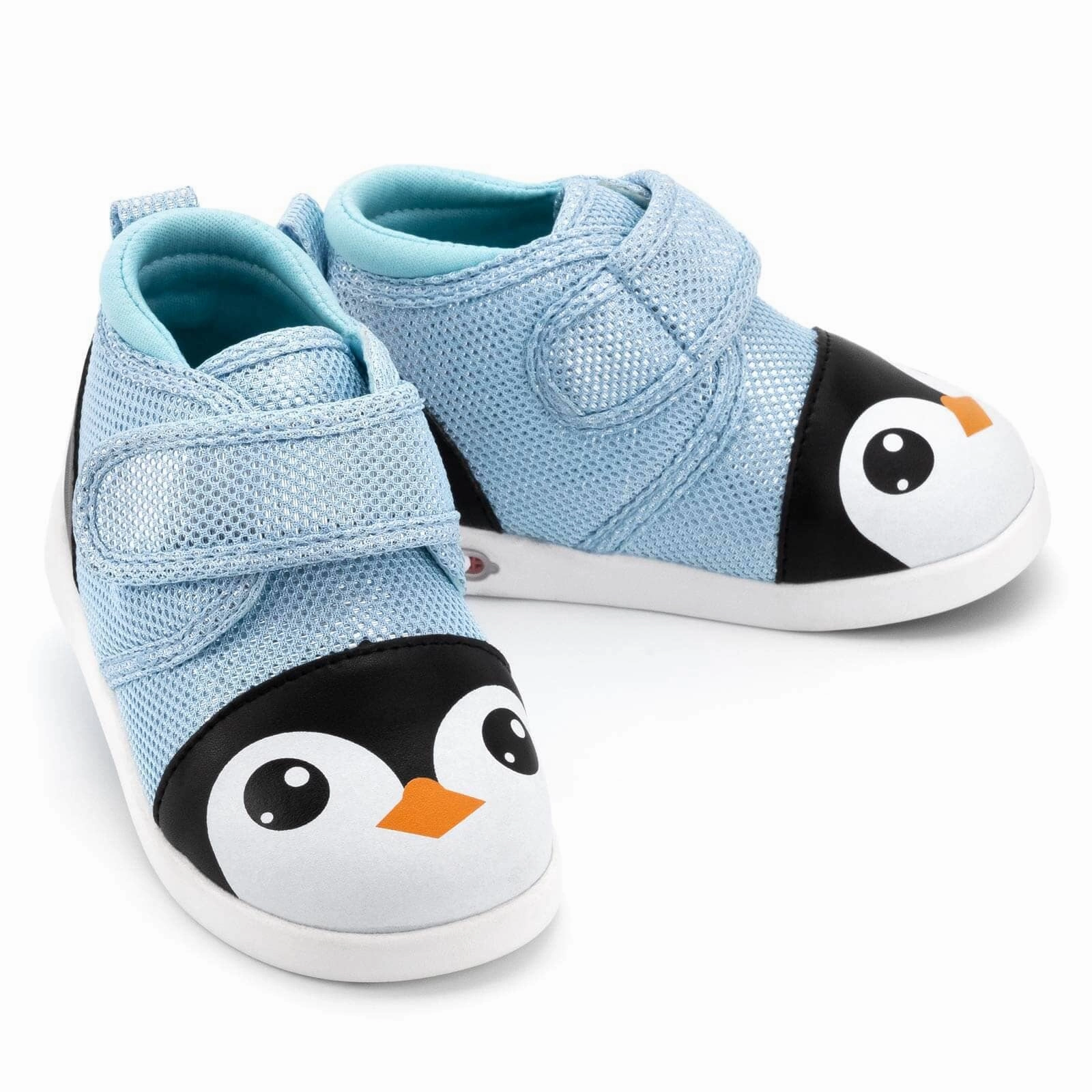 Color Pop Kids Fun Penguin Squeaky Toddler Shoes | Sparkly Blue