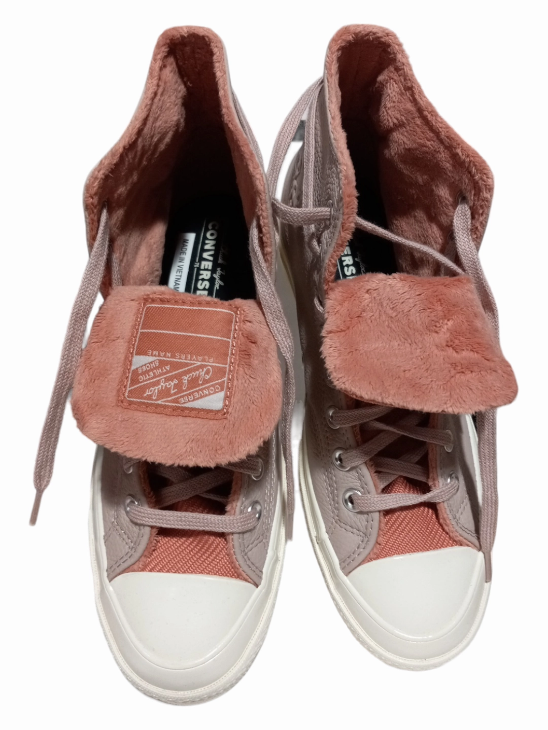 Pink & White Shoes Sneakers Converse, Size 10 Non Marking Outsole Luxe sole