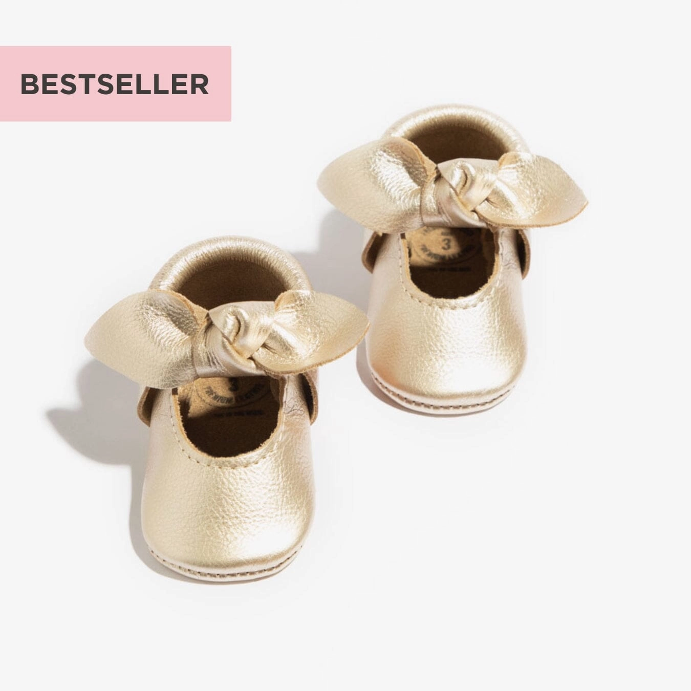 Platinum Knotted Bow Baby Shoe Anti Slip