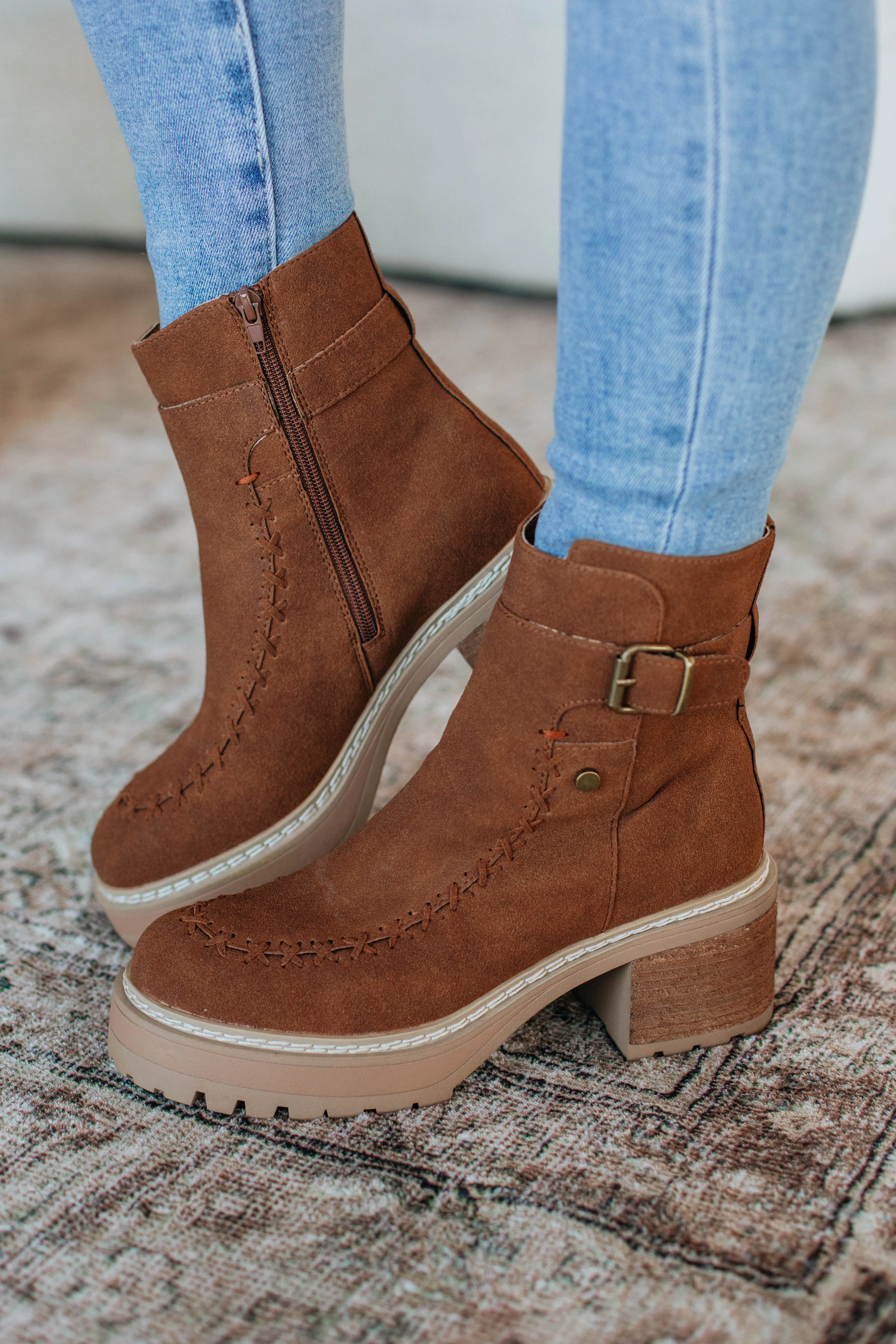 Playing By Your Rules Boots - Cognac Pressure Relief Insoles Body Balance