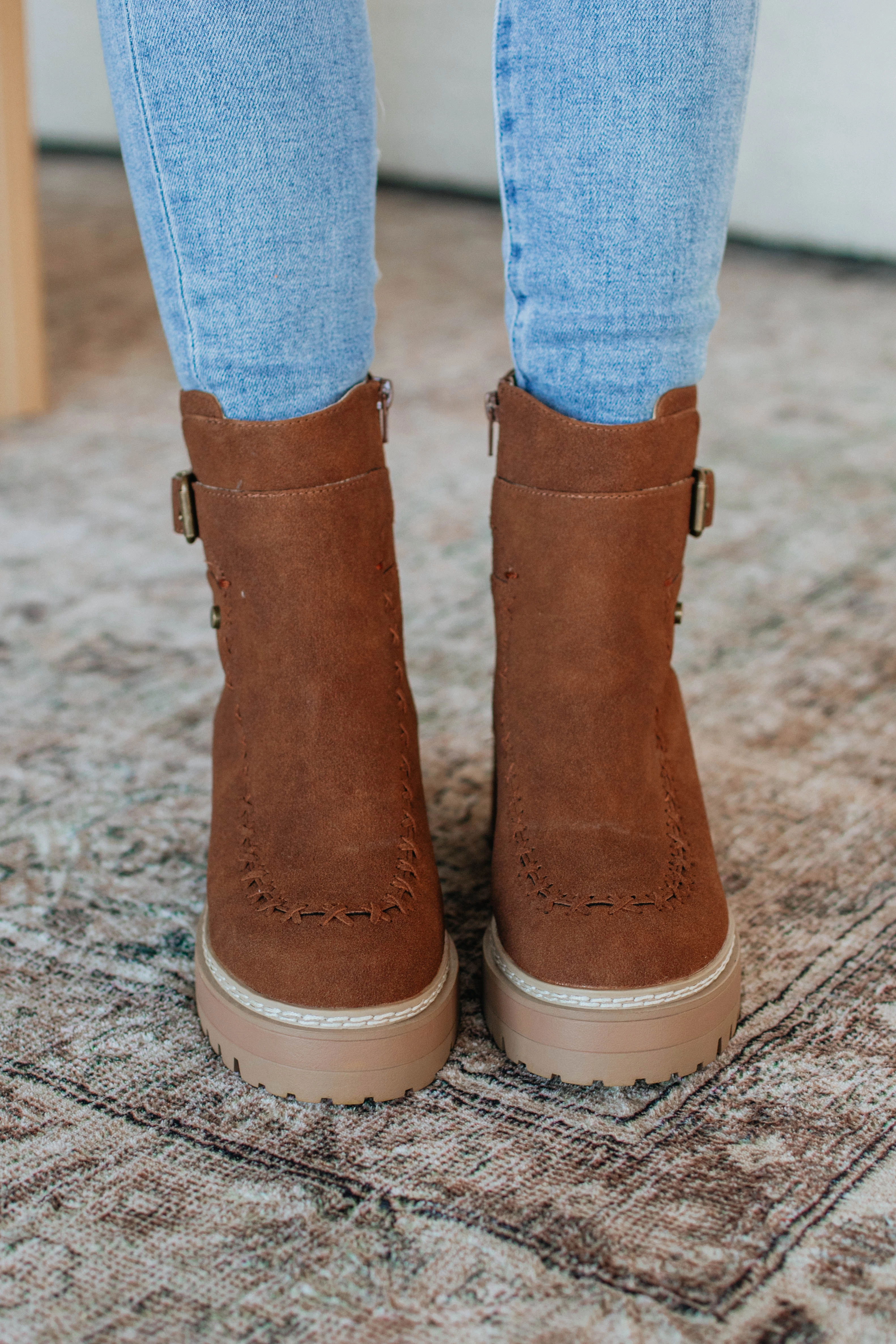 Playing By Your Rules Boots - Cognac Shock Absorption Midsole Chic Cool