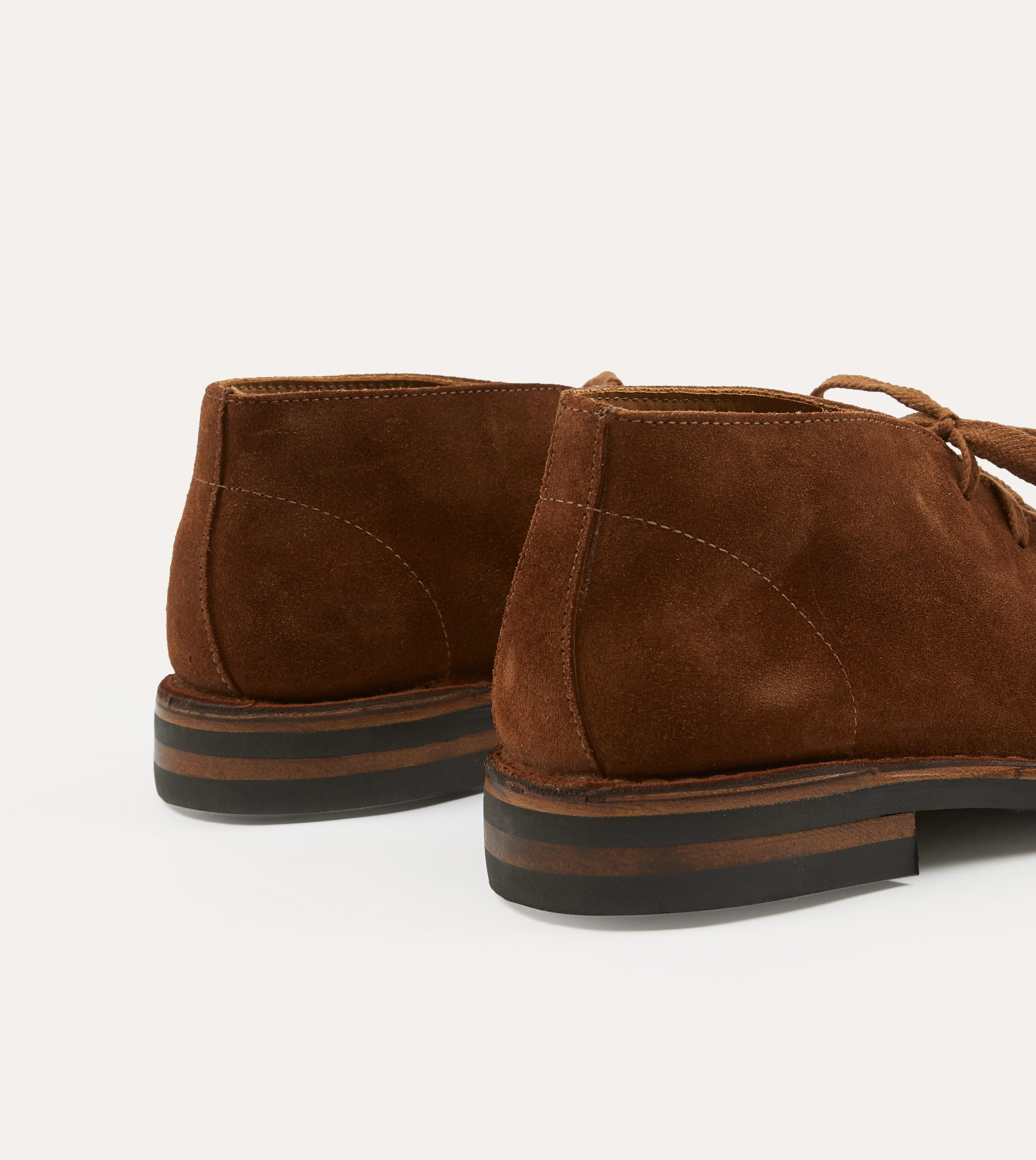 Season Wear Brogue Detailing Crosby Moc-Toe Chukka Boot Light Brown Roughout Suede with Rubber Sole