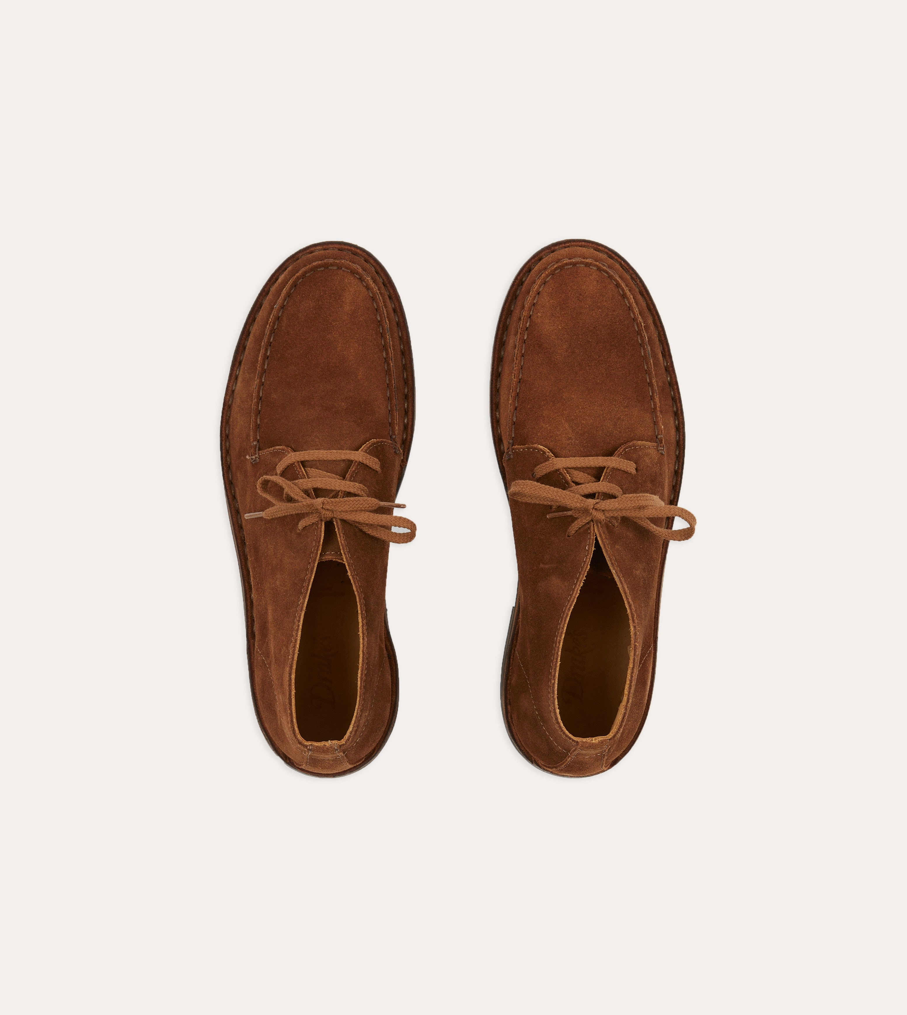 Crosby Moc-Toe Chukka Boot Light Brown Roughout Suede with Rubber Sole Flexible Outsole Japan Line