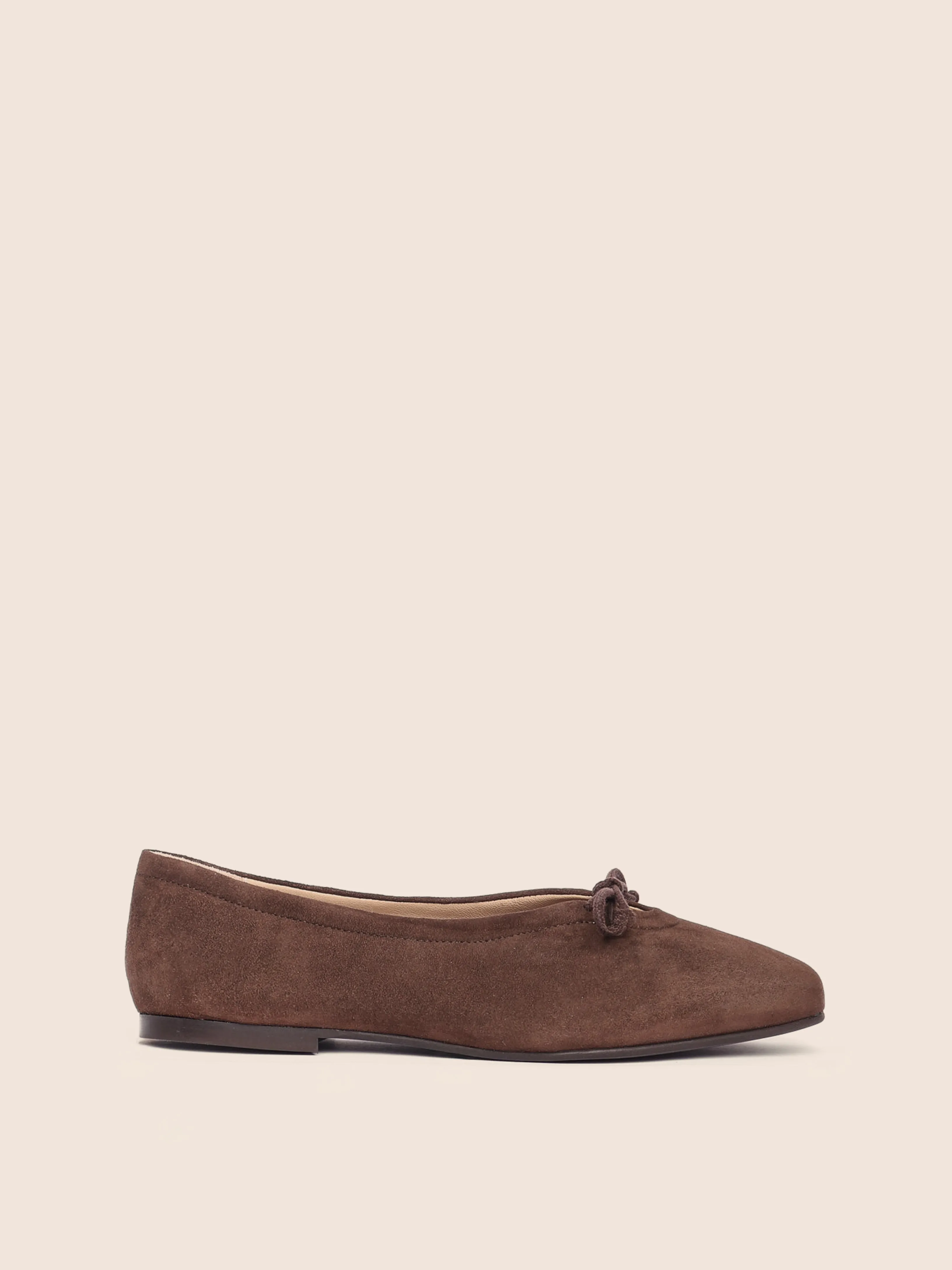 Prato Brown Suede Ballerina Joy Glow