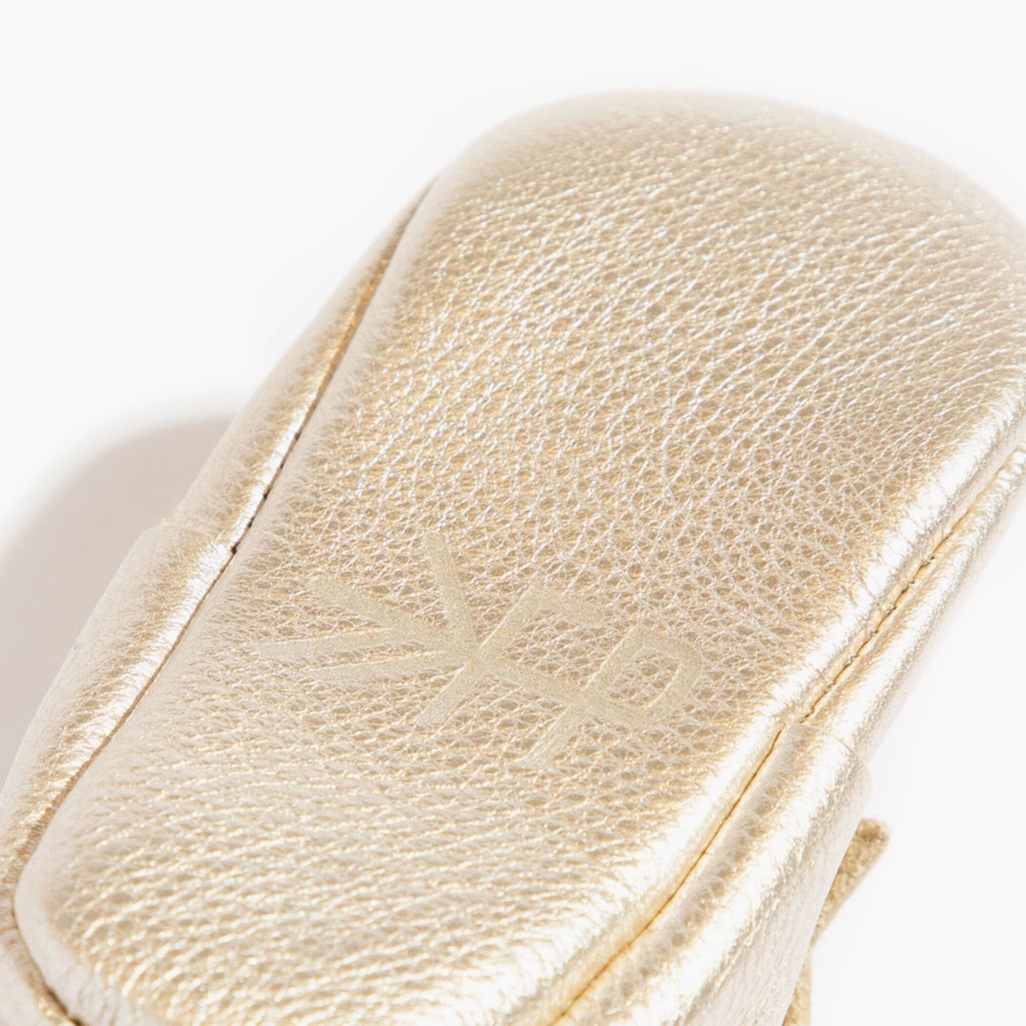 Padded Tongue Platinum Bow Baby Shoe