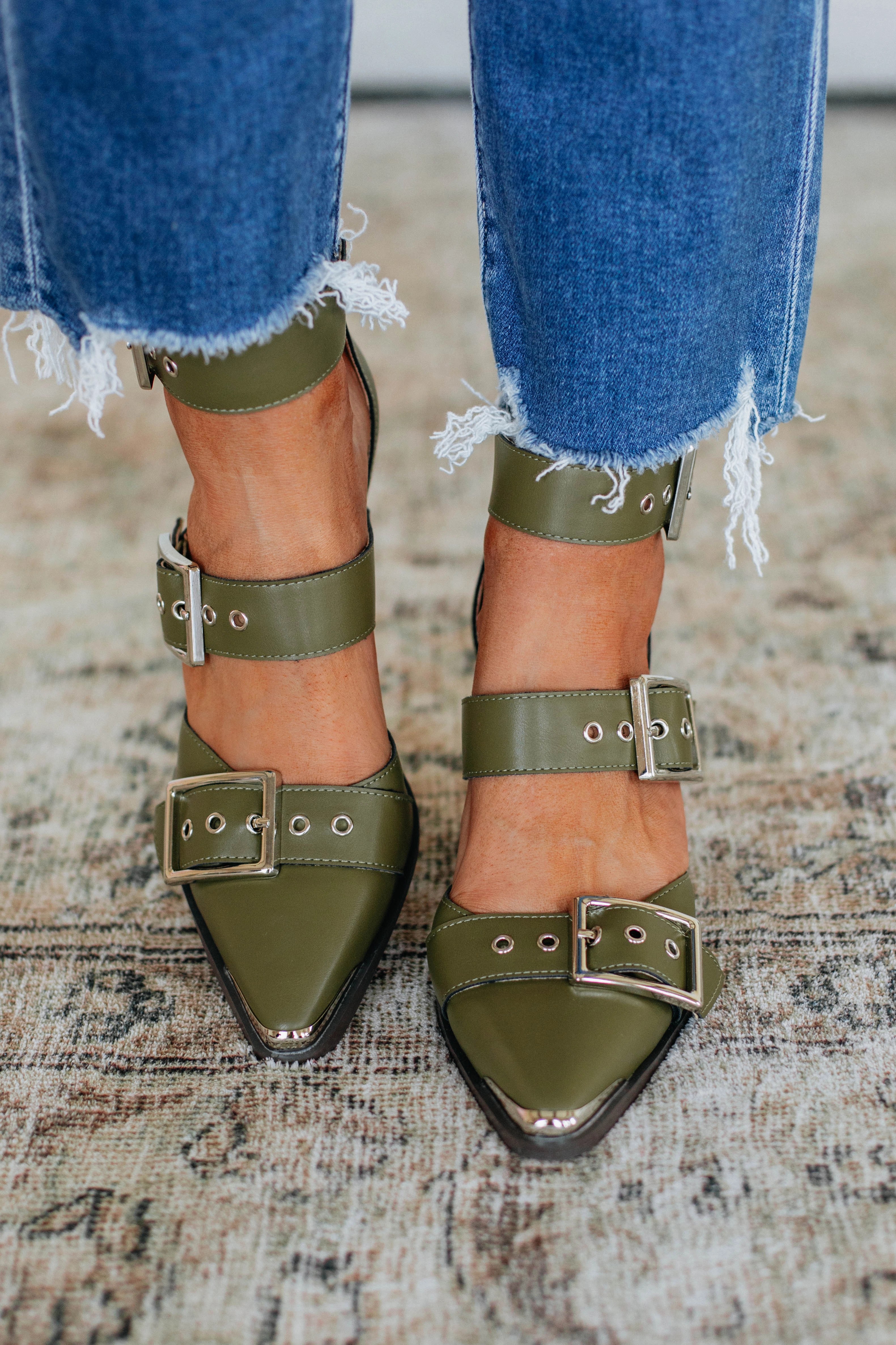 Proving My Point Heels - Olive Rain Guard Leg Long