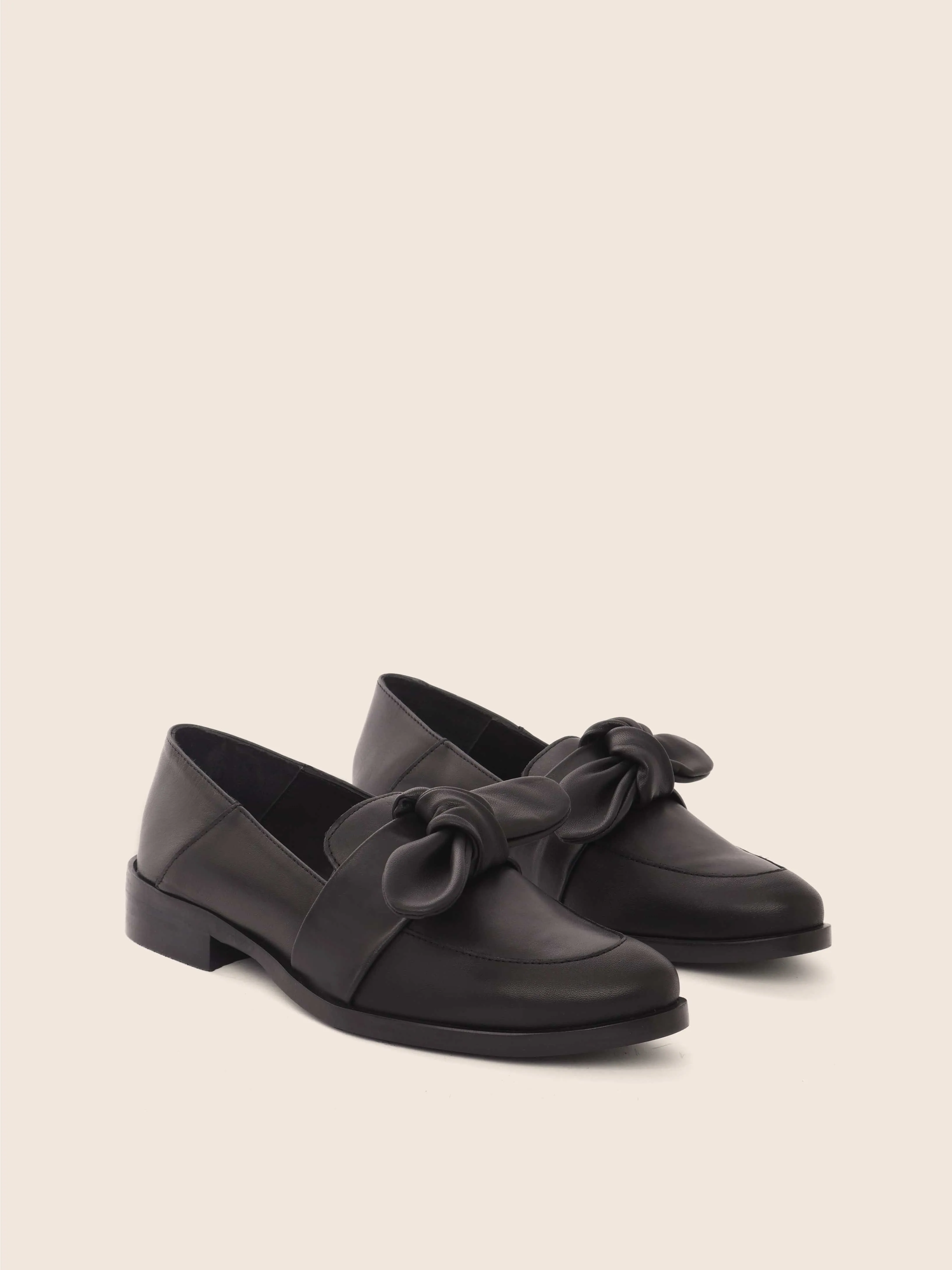 Valencia Black Leather Loafer School Glow