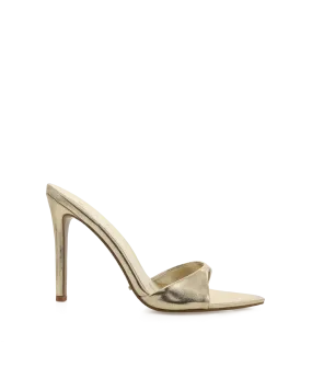 Fur Trim Lace Up QUINBY - GOLD METALLIC