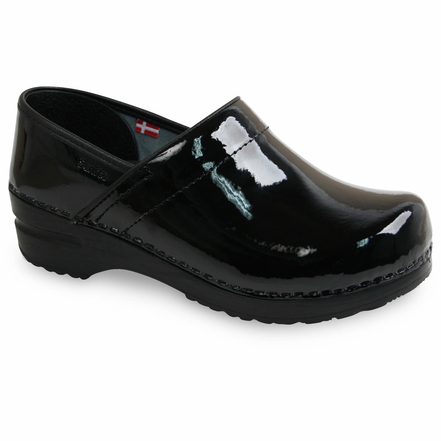Professional Women's Patent Clog - Black Garden Walk