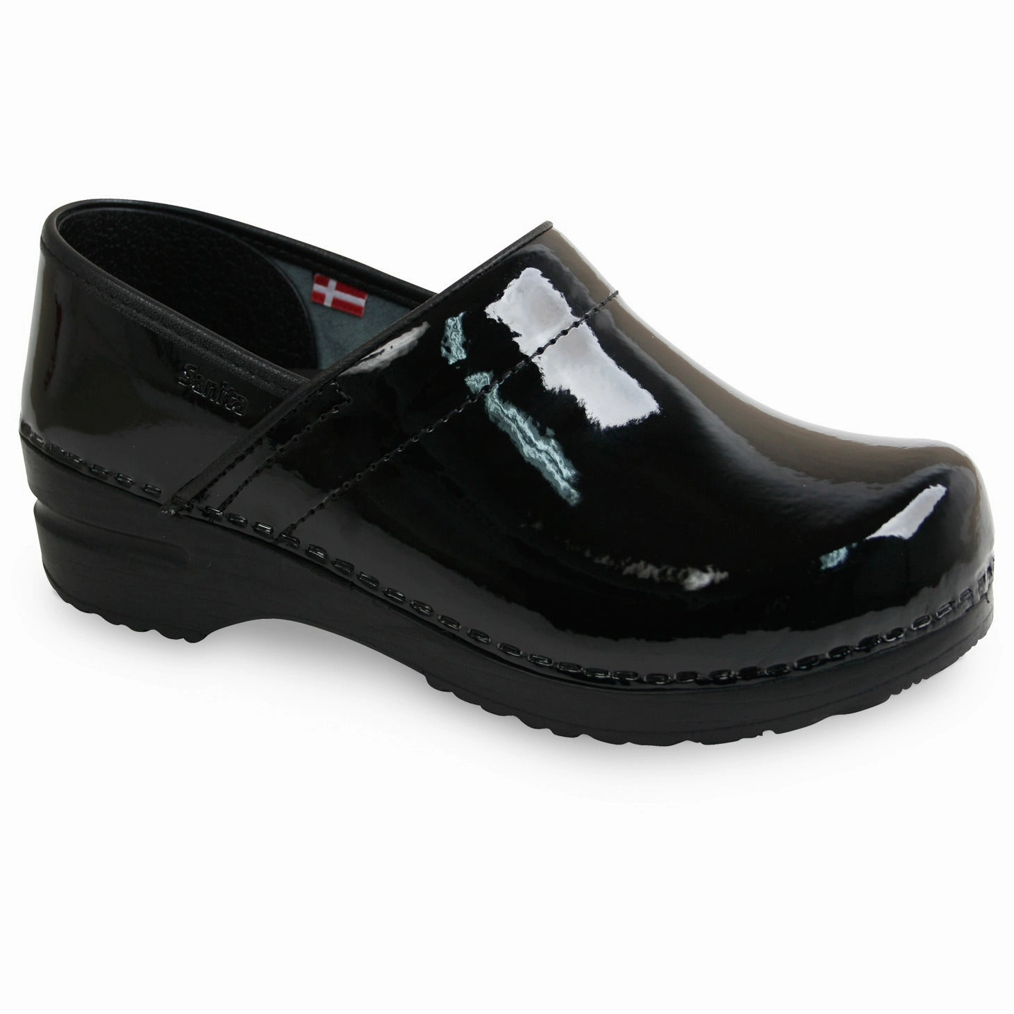 Ventilated Mesh Travel Enthusiasts Training Professional Women's Patent Clog - Black