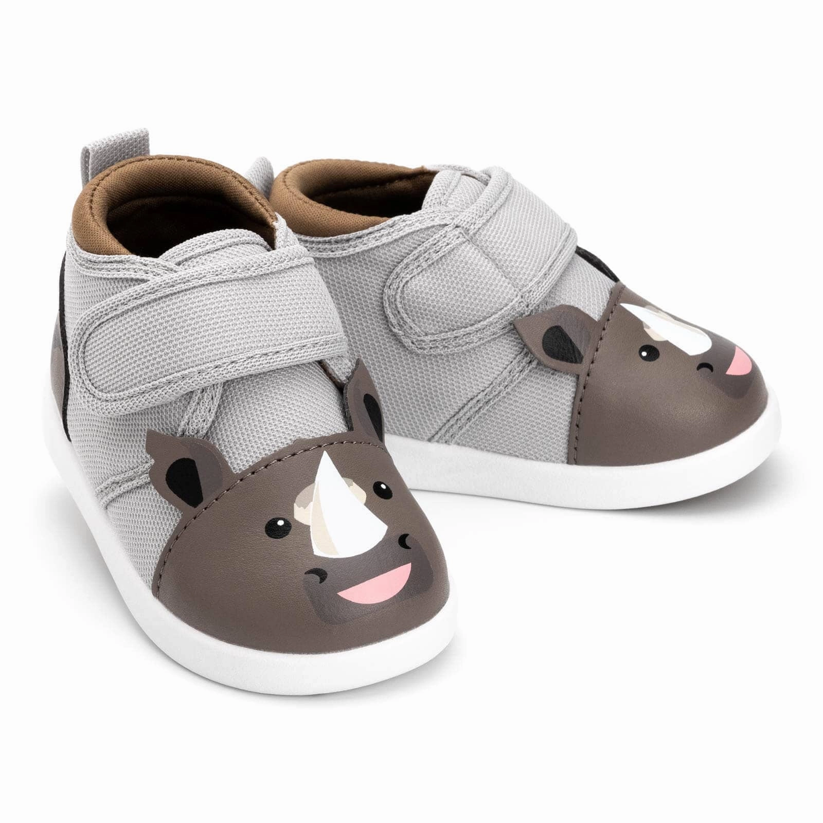 Rhino Squeaky Toddler Shoes | Gray Scandi Clean Smart Look