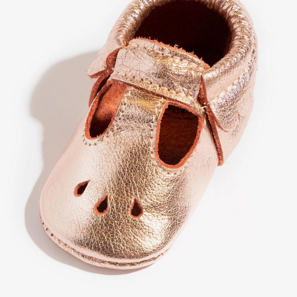 Rose Gold Mary Jane Baby Shoe Anti Friction Secure fit