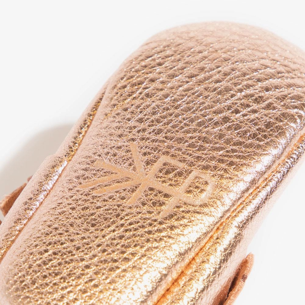 ElasticHeel Extra Traction Rose Gold Moccasin Baby Shoe