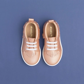 Wide fit Comfort Heel Rose Gold Sneaker Mocc