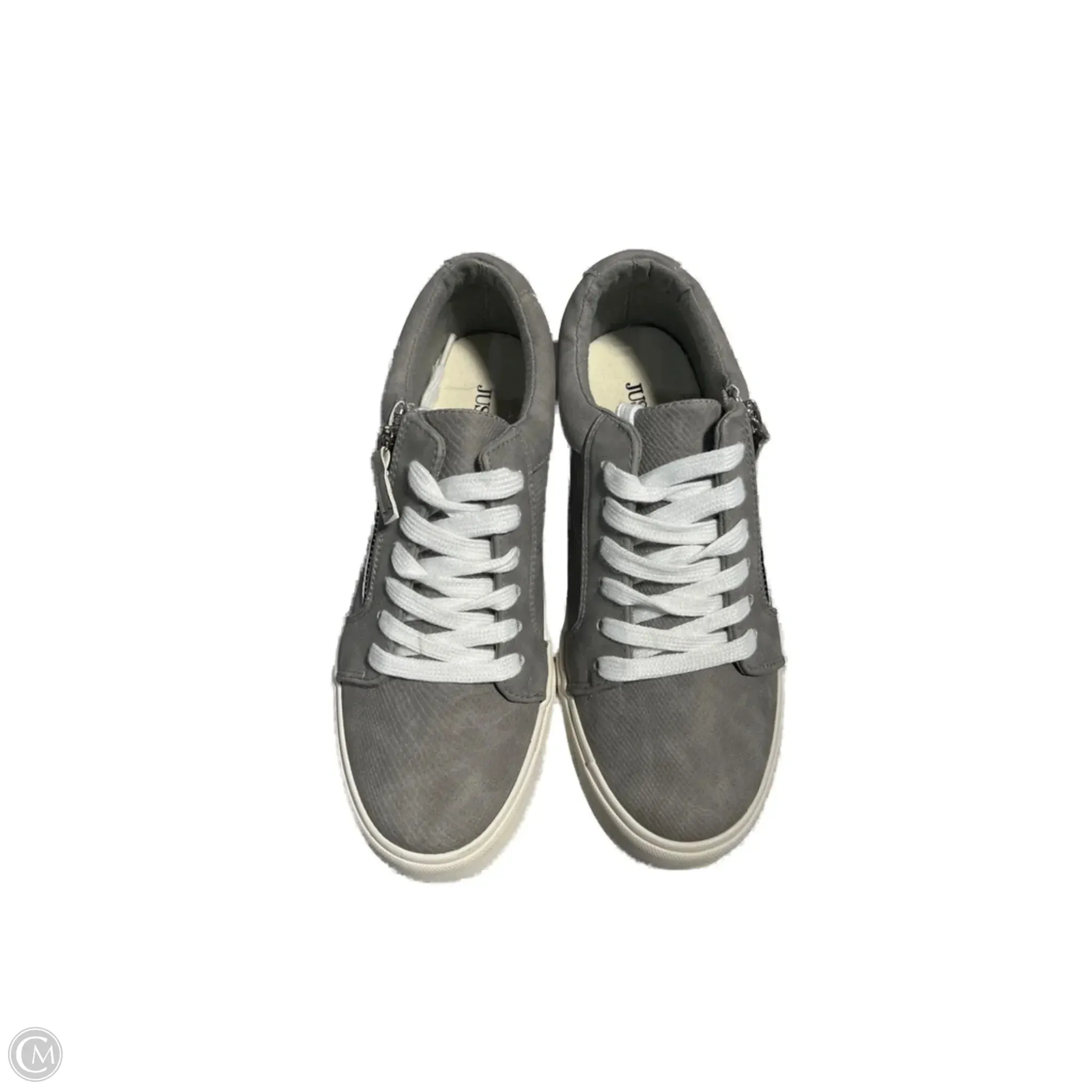 Contemporary Chic Shoes Sneakers By Just Fab In Grey, Size: 8