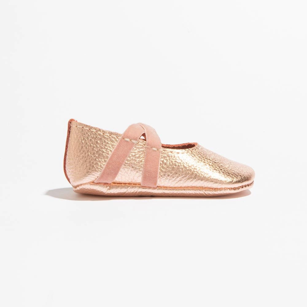 Teenagers' wear EasyGripTab Rose Gold Ballet Slipper Baby Shoe