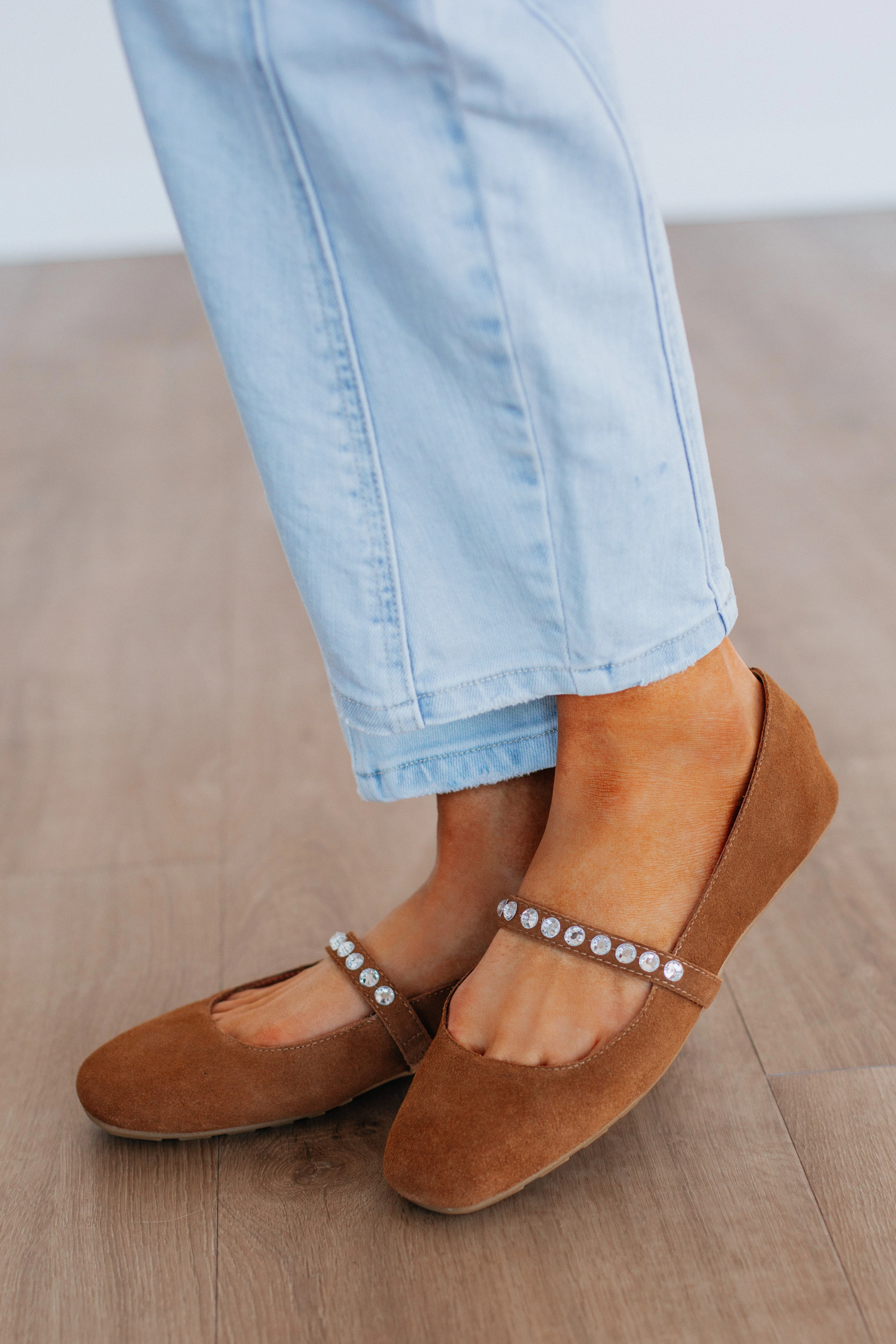 Setting Things Straight Ballet Flats - Mocha Cushioned Base Work Commute