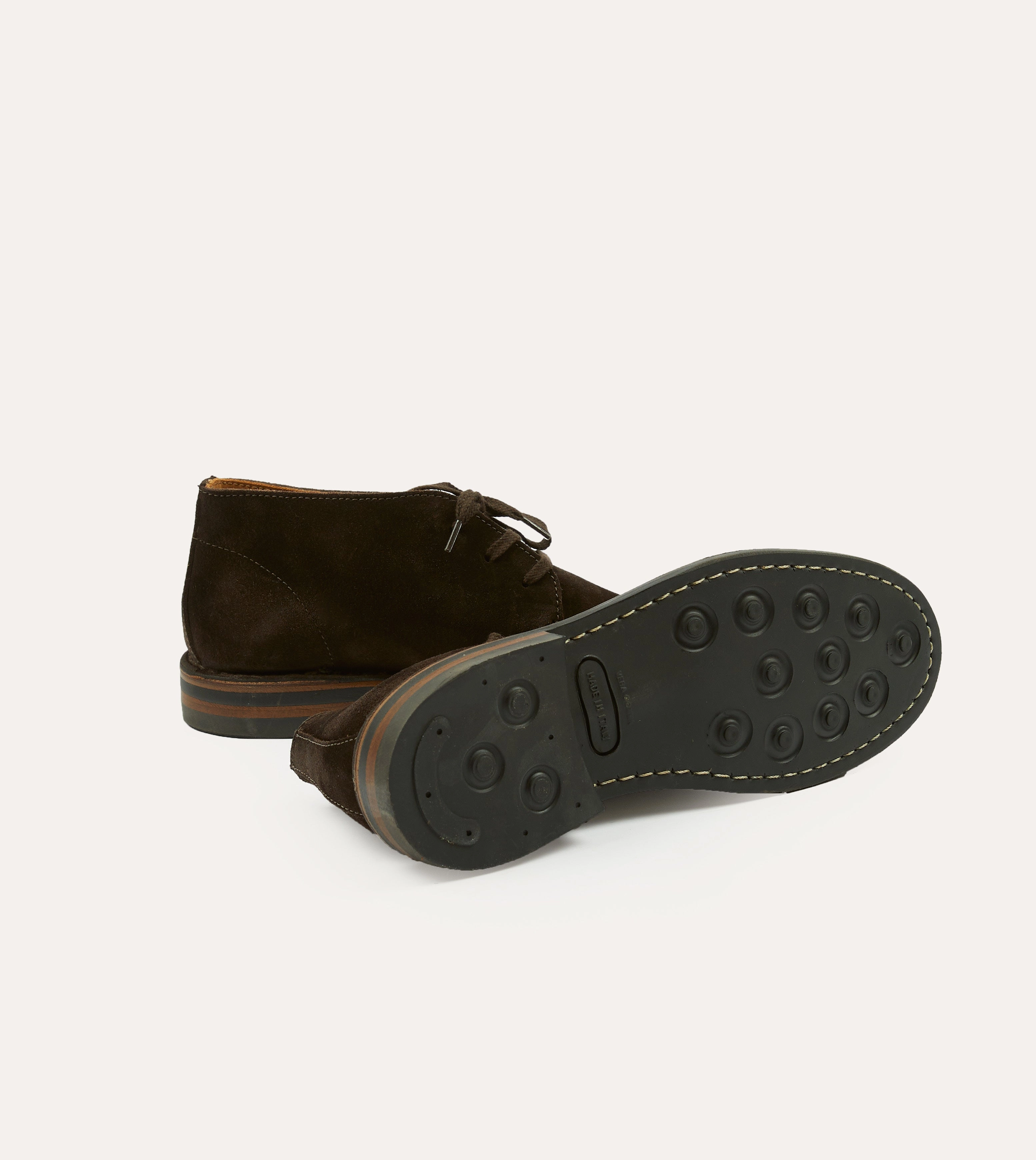 Crosby Moc-Toe Chukka Boot Dark Brown Roughout Suede with Rubber Sole Quiet Mood