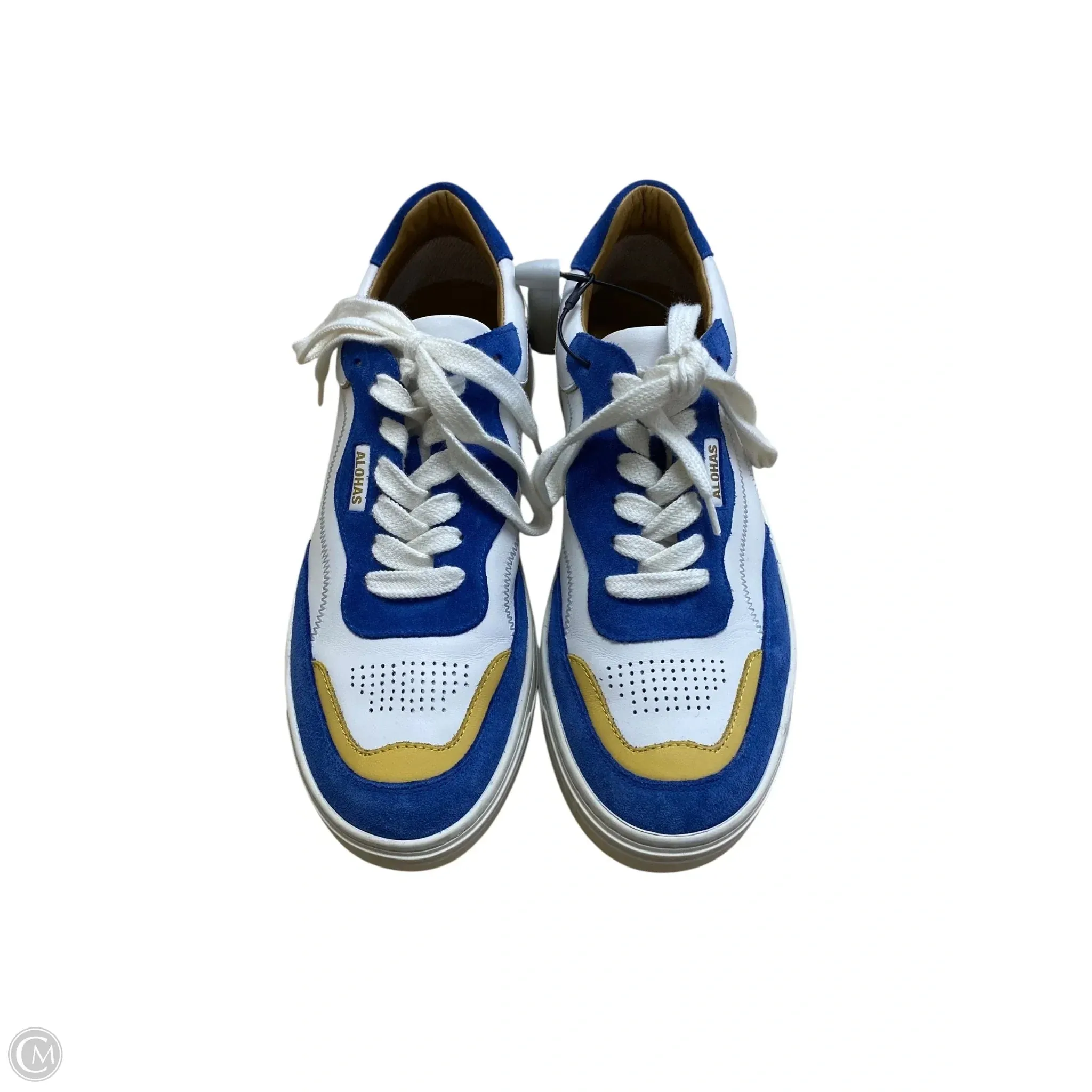 Durable Synthetic Shoes Sneakers By Clothes Mentor In Blue & White, Size: 8.5
