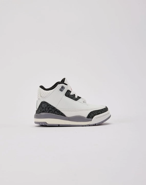 Snug Heel Support Jordan Air Jordan 3 Retro 'Cement Grey' Toddler