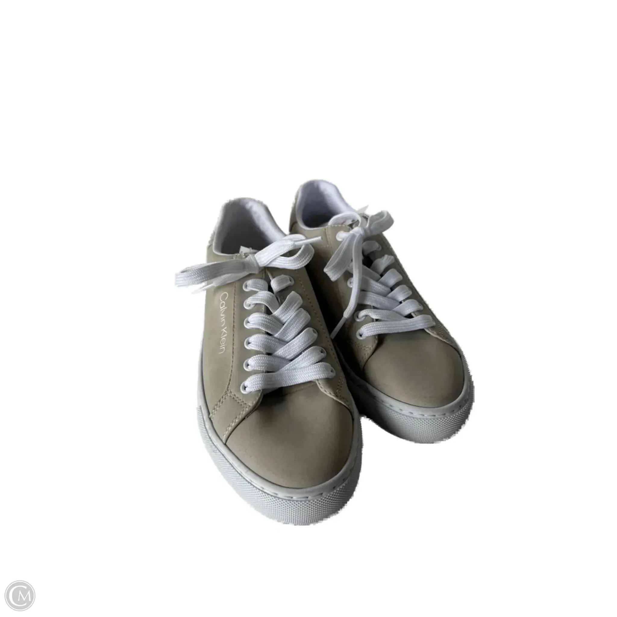 Slim Profile Quick Run Shoes Sneakers By Calvin Klein In Tan & White, Size: 7.5