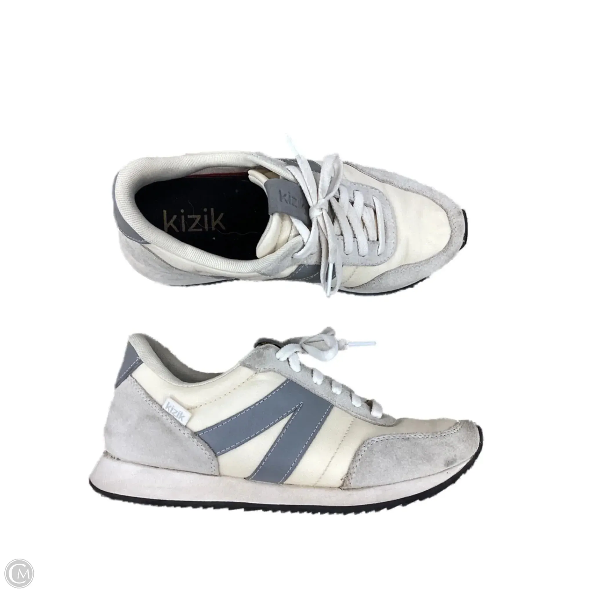 Ultra-soft cushioning Ethylene Vinyl Acetate Shoes Sneakers By Clothes Mentor In Cream & Grey, Size: 7.5