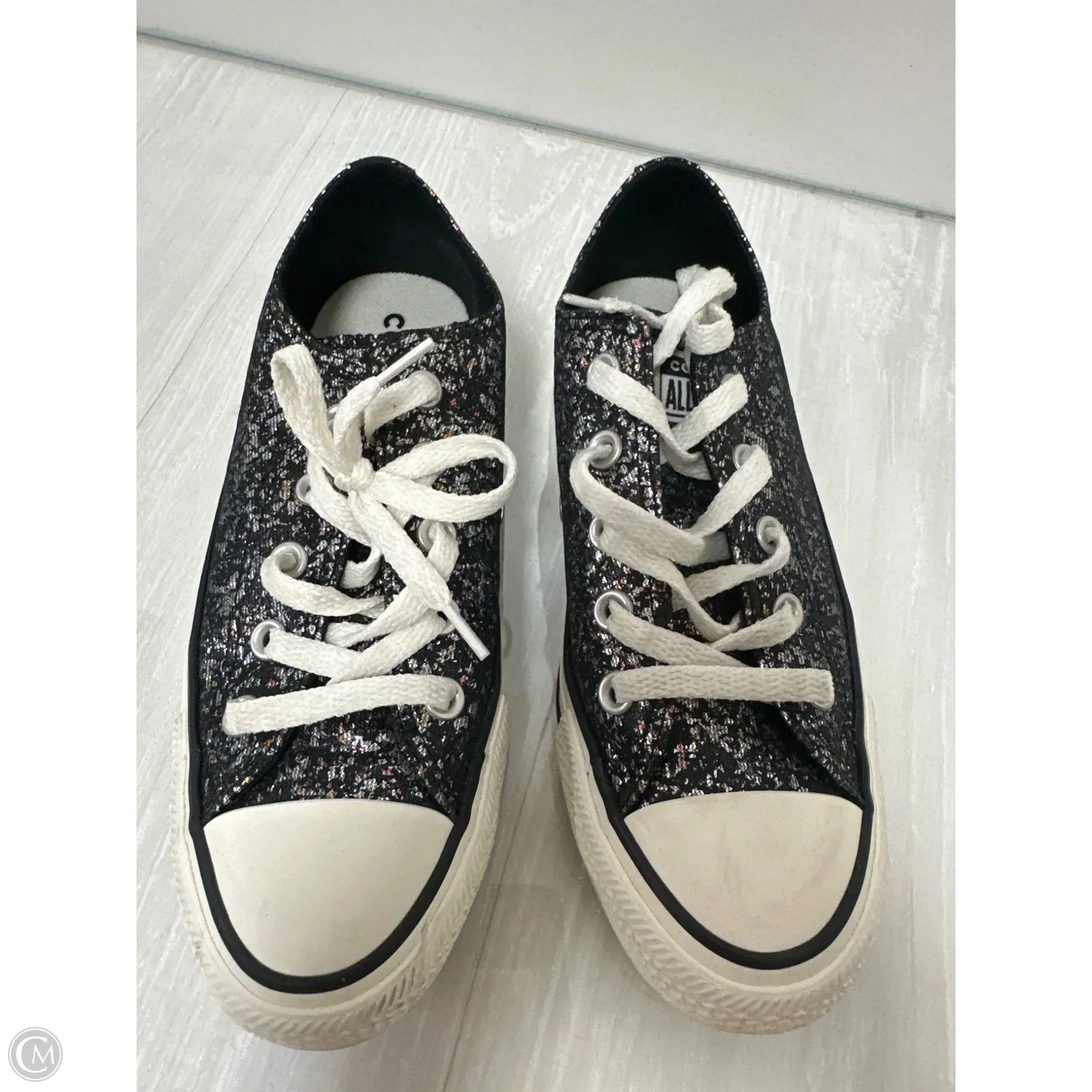 Shoes Sneakers By Converse In Black & Silver, Size: 6 Mesh Fabric Neutral Cushioning Profile