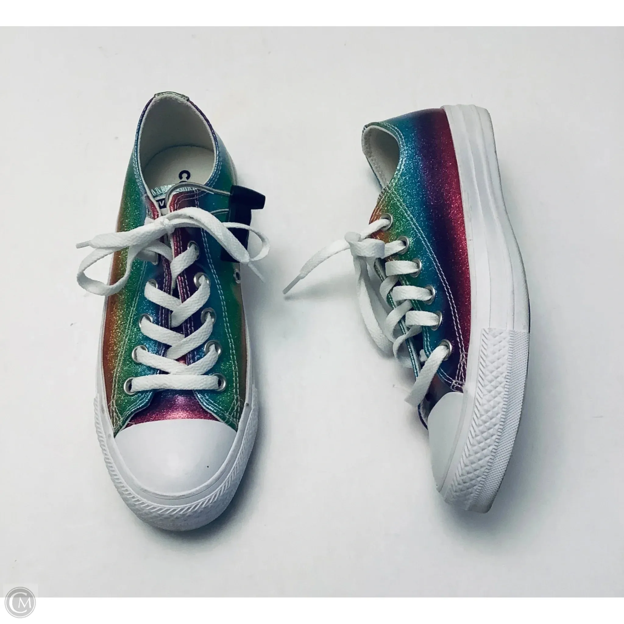 Cushioned Ankle Support Clean Stitching Shoes Sneakers By Converse In Rainbow Print, Size: 7