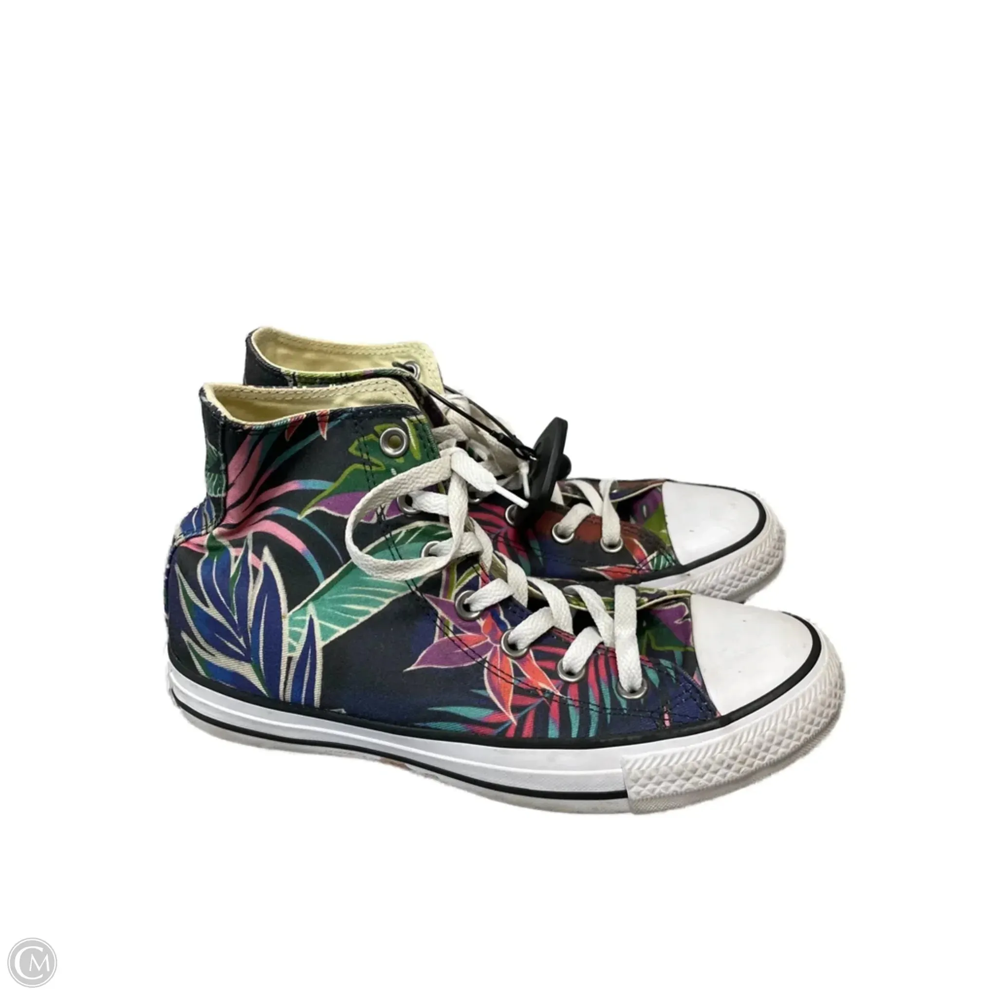 Elastic Strap Shoes Sneakers By Converse In Tropical Print, Size: 7