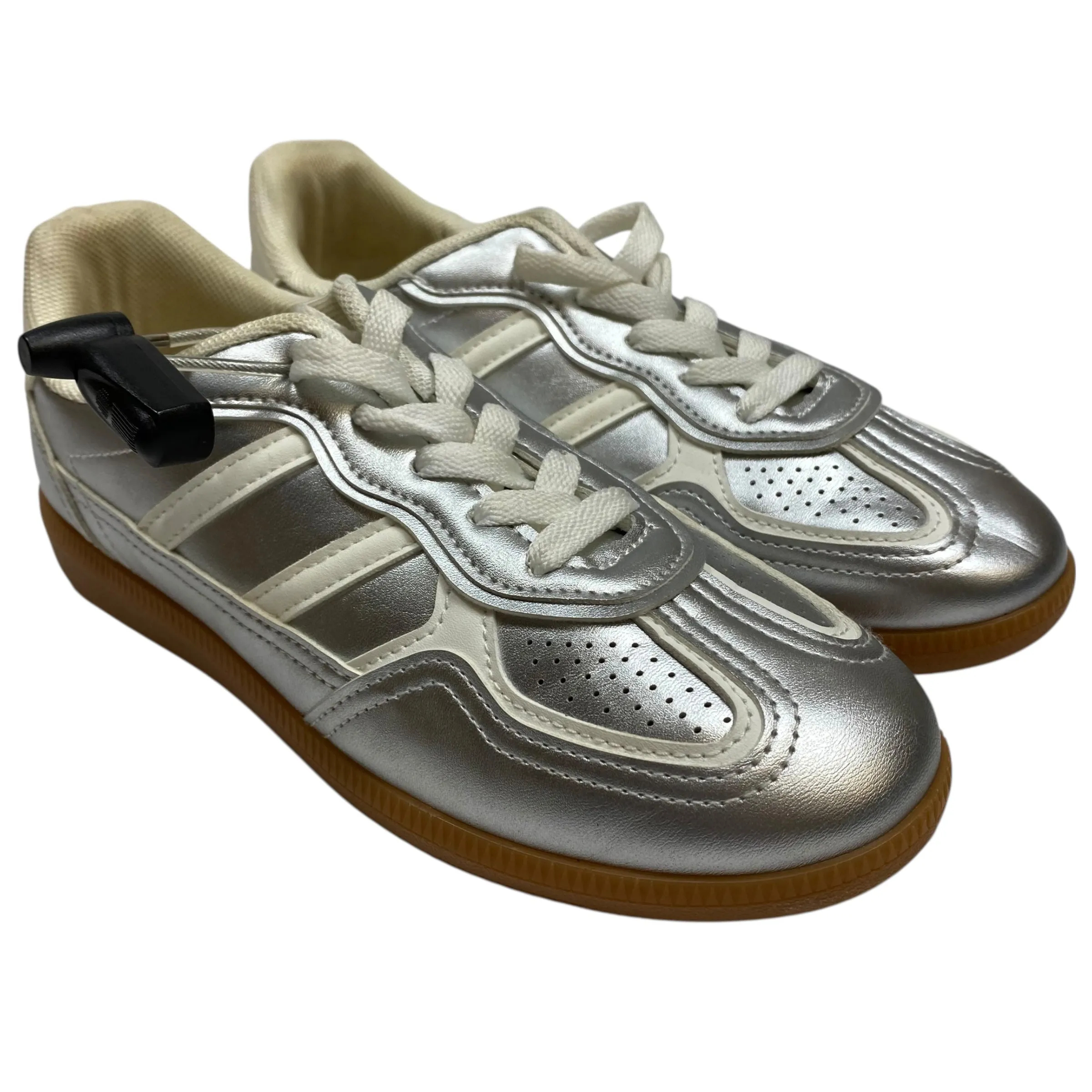 Ventilation Port System Shoes Sneakers By Fashion Nova In Silver, Size:6.5