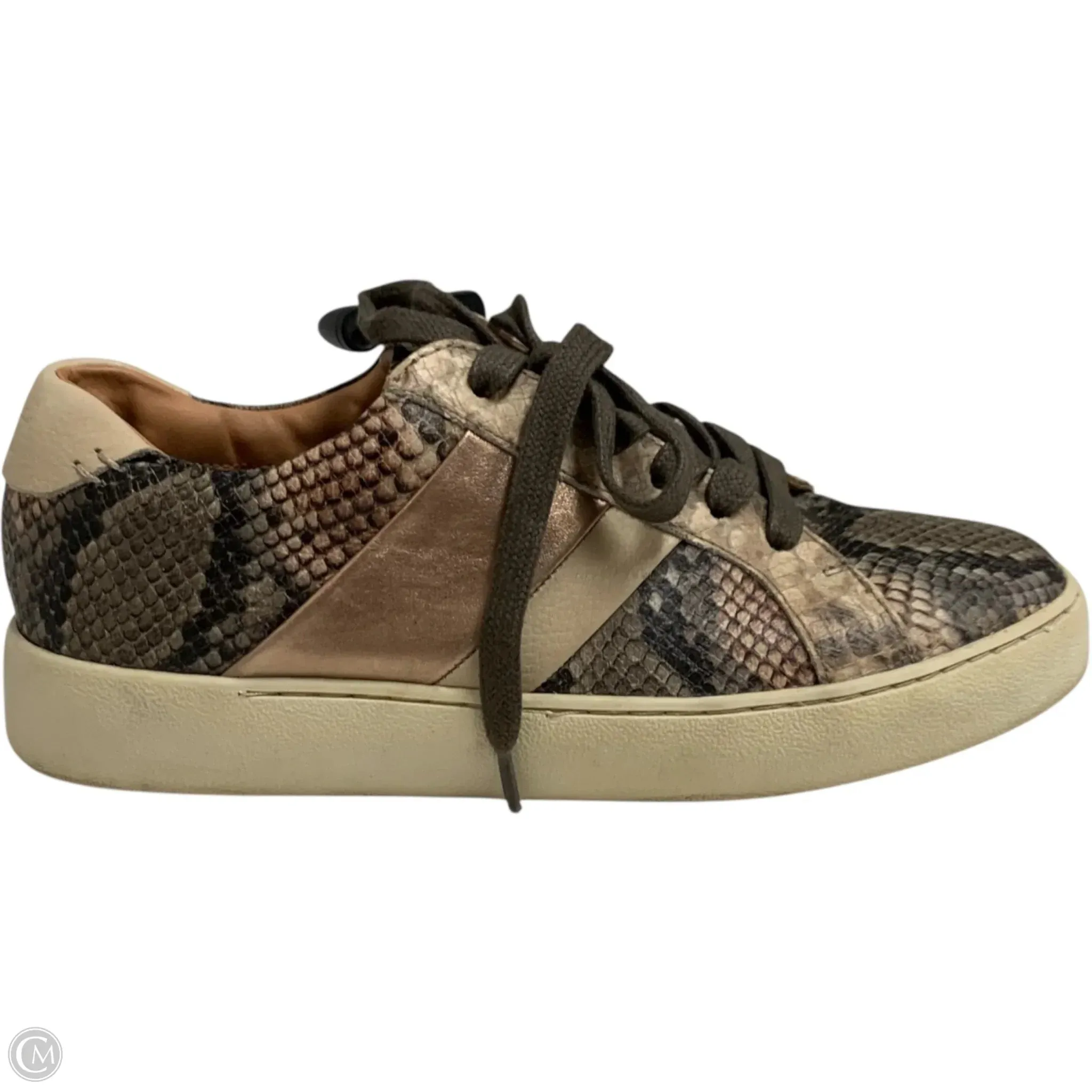 Breathable Ventilation Supportive sole Shoes Sneakers By Frye And Co In Snakeskin Print, Size: 7