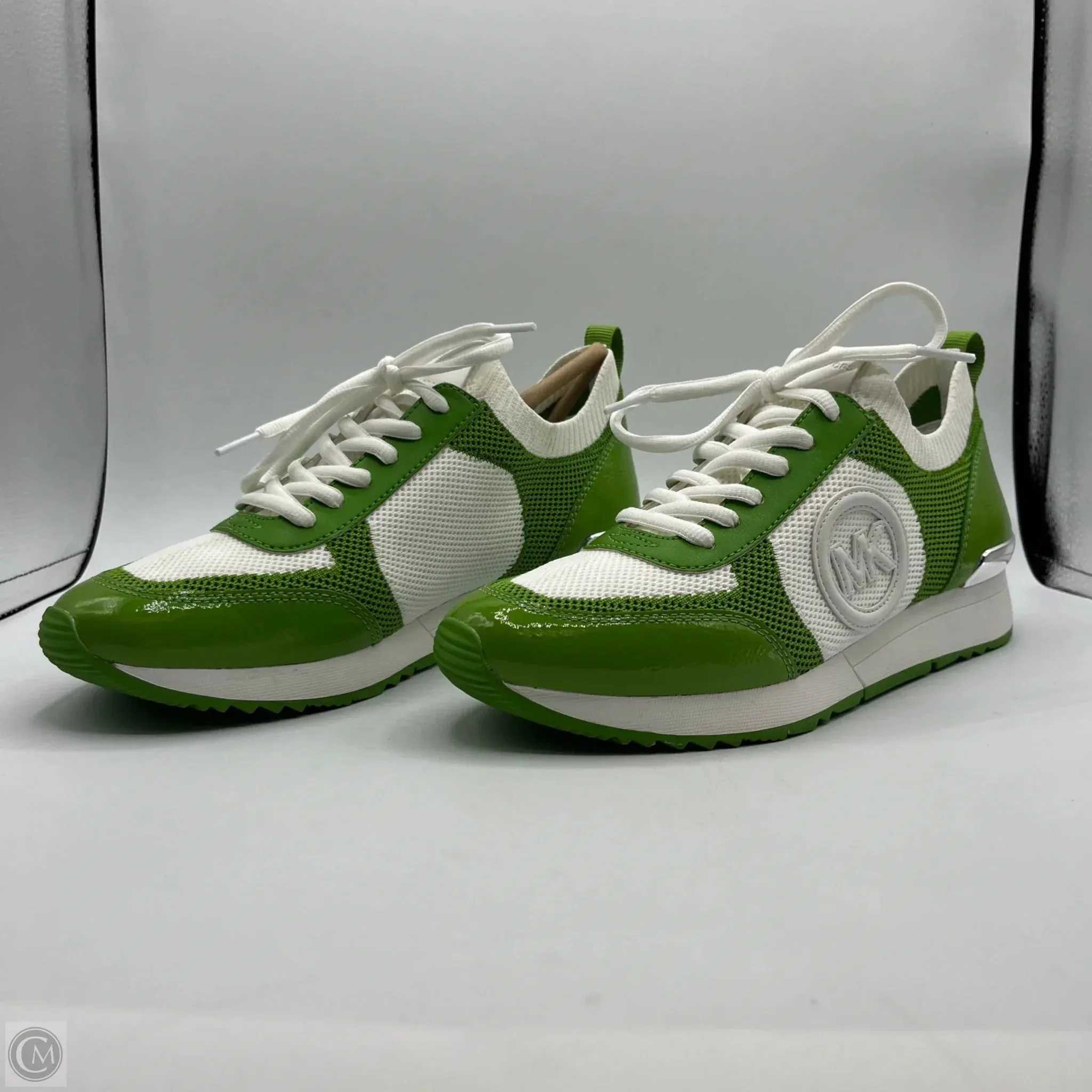 Shoes Sneakers By Michael By Michael Kors In Green & White, Size: 8 Stable Heel Comfort Reinforcement