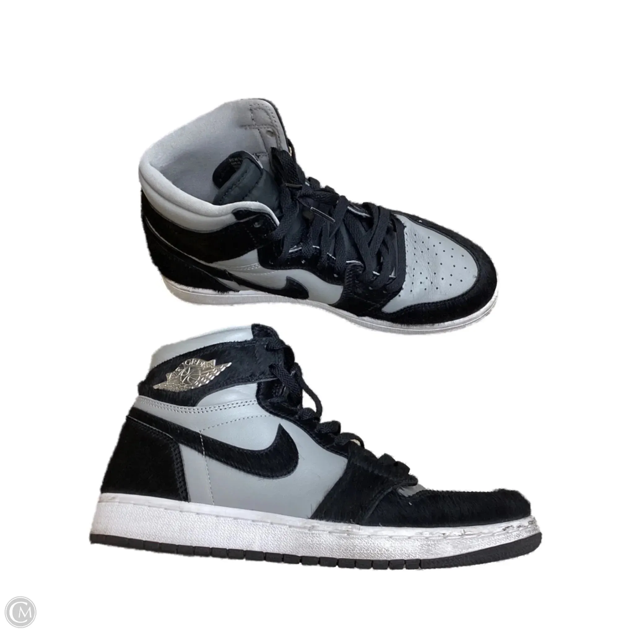 Mid Cut Shoes Sneakers By Nike In Black & Grey, Size: 10