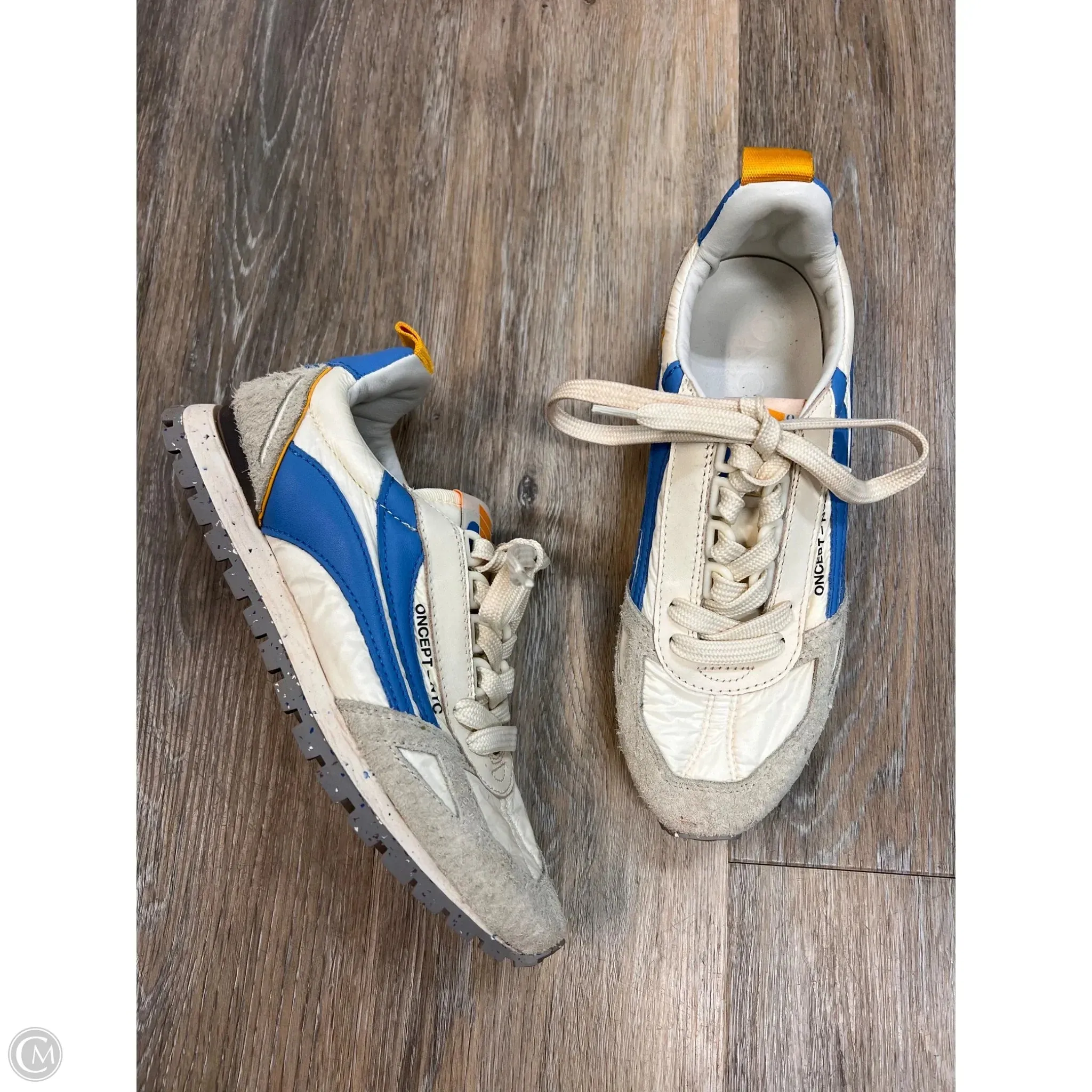 Reinforced Panels Flex Comfort Shoes Sneakers By Oncept In Blue & Cream, Size: 7